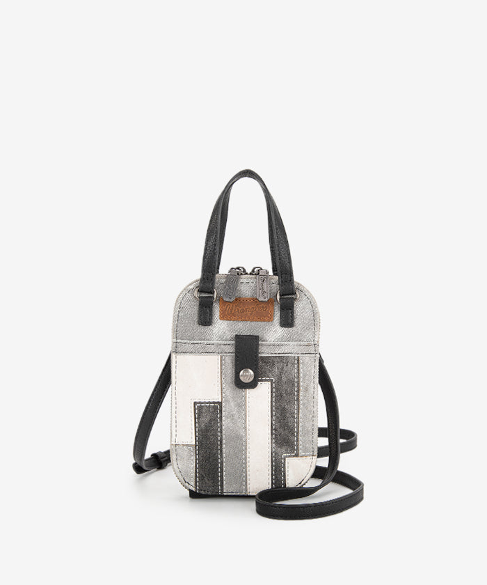 Wrangler Denim Textured Phone Purse - Stylish Crossbody Bag for Women | Perfect for Travel, Shopping & Everyday Use