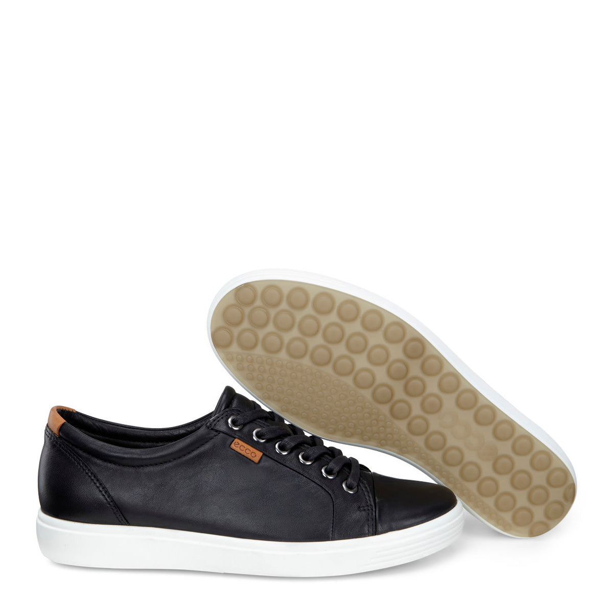 ECCO Women's Soft 7 Leather Sneakers - Black Droid | Comfortable Walking Shoes for Women | Perfect for Work, Travel & Everyday Wear