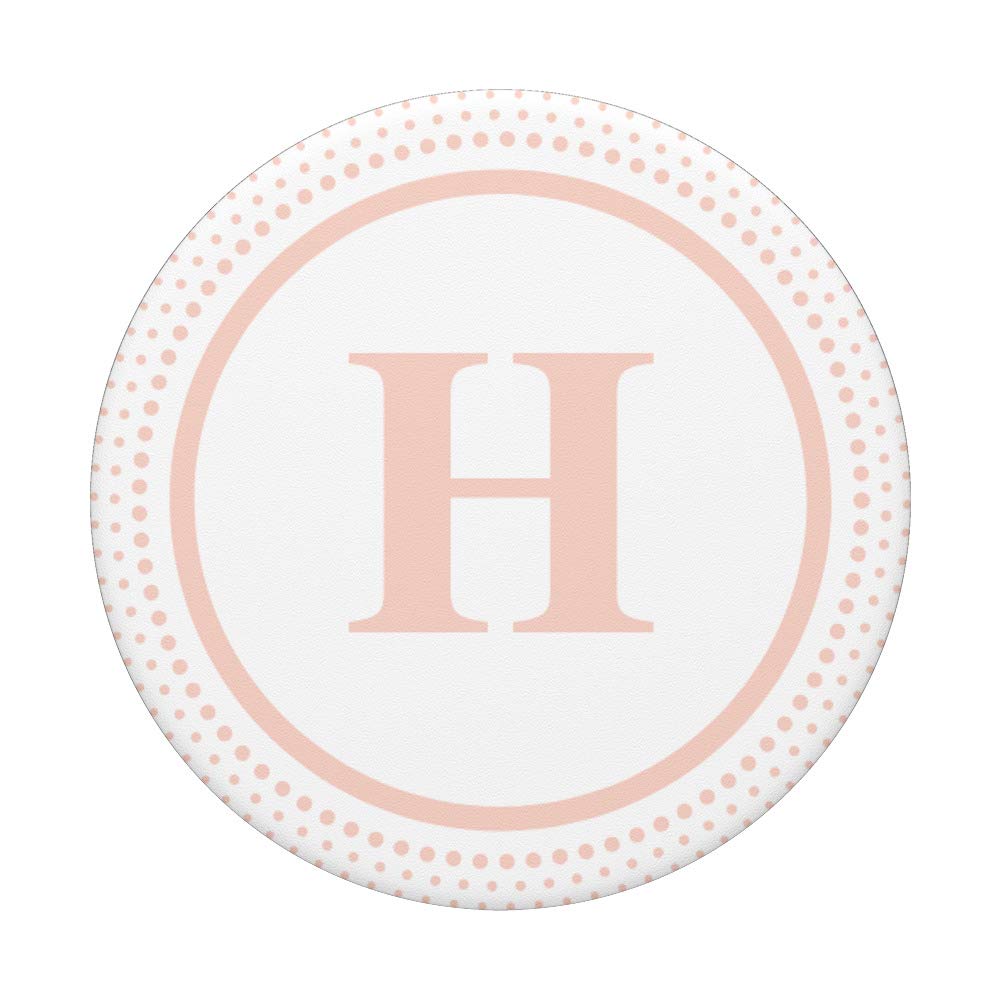 Light Pink Monogram PopSocket PopGrip with Letter H - Swappable Phone & Tablet Grip for Secure Hold, Perfect for Everyday Use, Travel, and Desk Organization