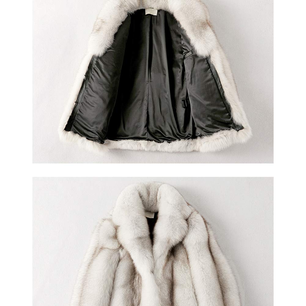 Denny&Dora Men's Fox Fur Coat - Premium Long Winter Jacket for Warmth & Style | Ideal for Cold Weather, Outdoor Adventures & Fashionable Winter Outfits