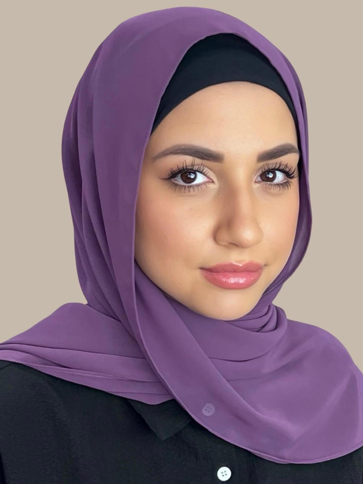 Luxury Chiffon Hijab Scarf - Soft Mauve Taupe Muslim Headscarf for Women - Perfect for Daily Wear, Prayer & Special Occasions
