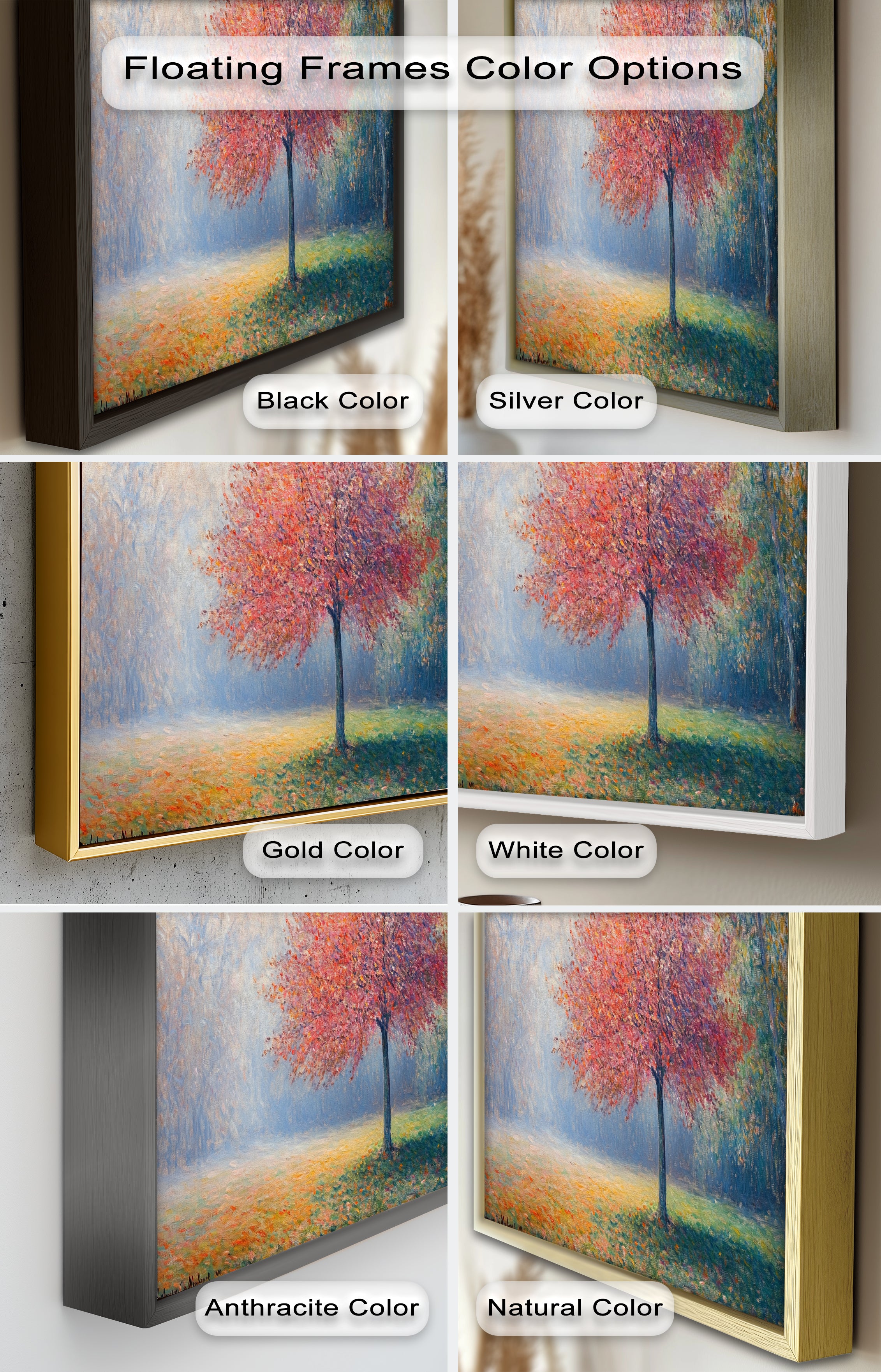 Autumn Radiance Impressionist Oil Painting - Handmade Landscape Artwork for Home Decor, Office Wall, Living Room & Gift