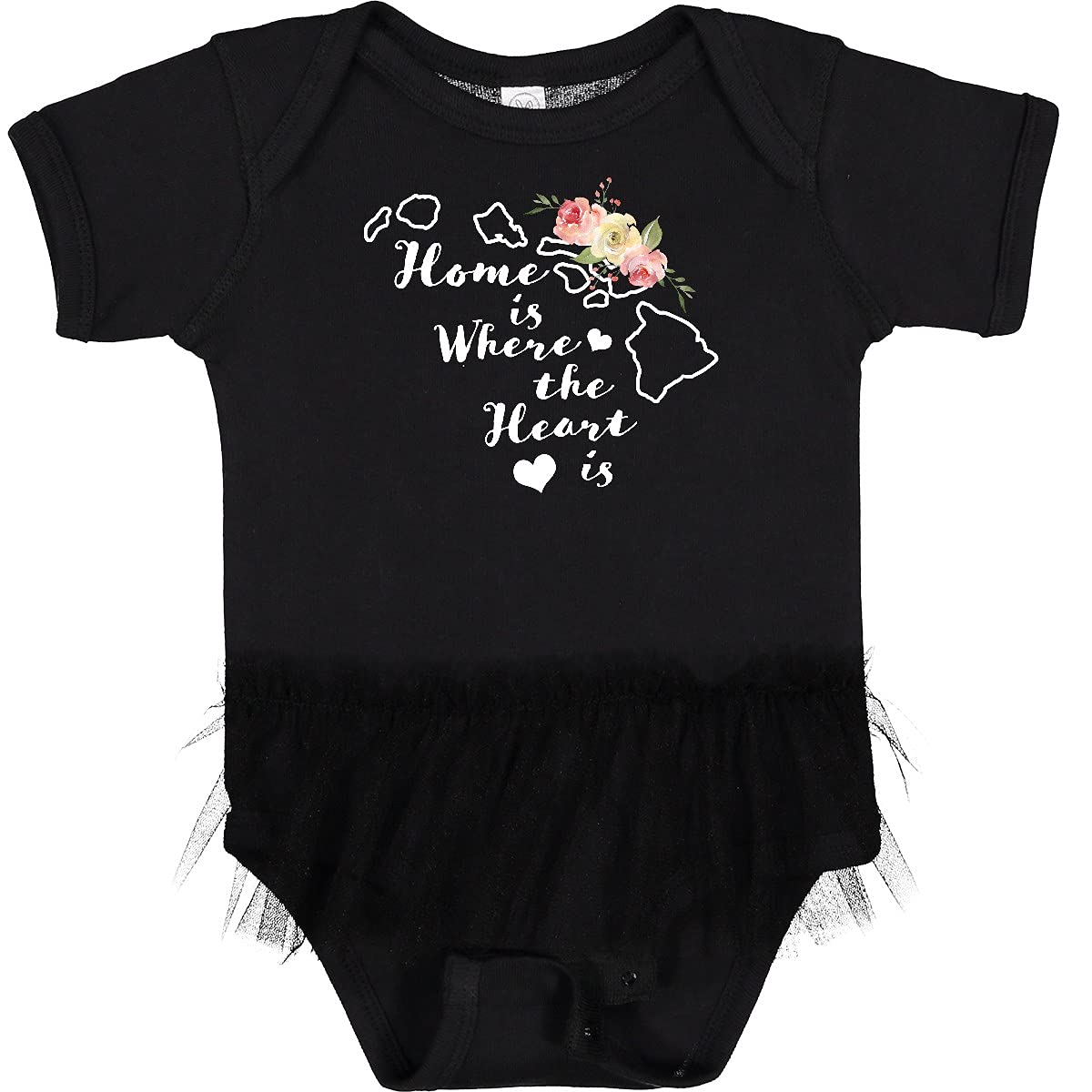 Inktastic Hawaii Home is Where The Heart is Watercolor Infant Tutu Bodysuit - Cute Baby Outfit for Family Photos, Beach Vacations & Special Occasions