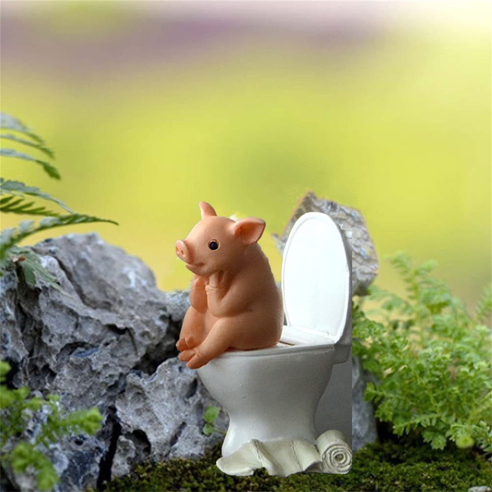 Mini Pig Figurine & Resin Decor for Fairy Gardens & Bathrooms