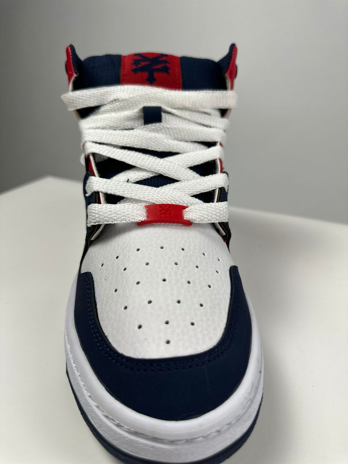 Zoo York HI HARLEM LTH Sneakers - Blue/Red High Top Skate Shoes for Men | Durable Canvas & Leather Design | Perfect for Skateboarding, Streetwear Fashion & Casual Wear