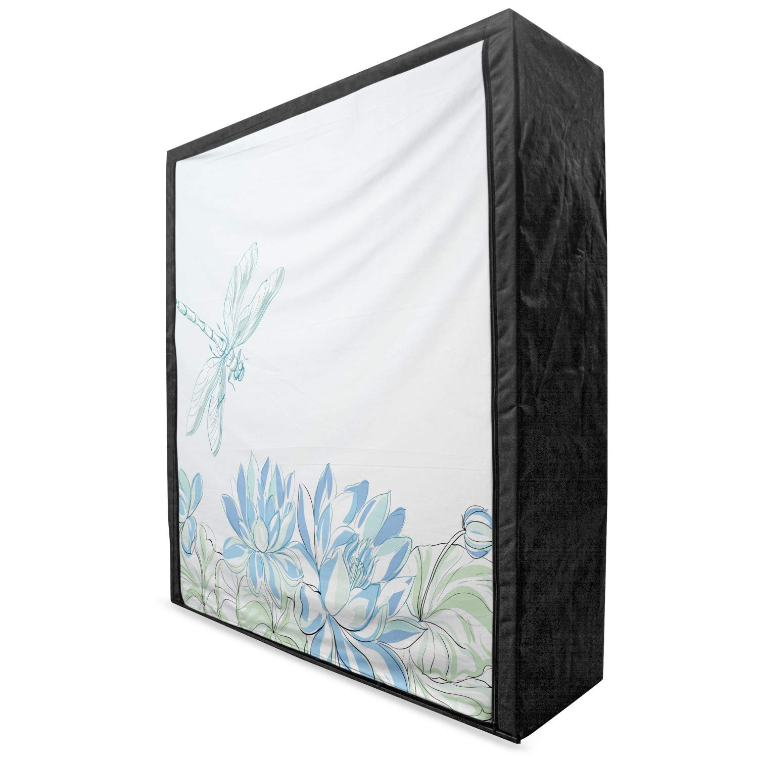 Ambesonne Dragonfly Portable Fabric Wardrobe - Waterlilies & Dragonflies Nature Design, 59