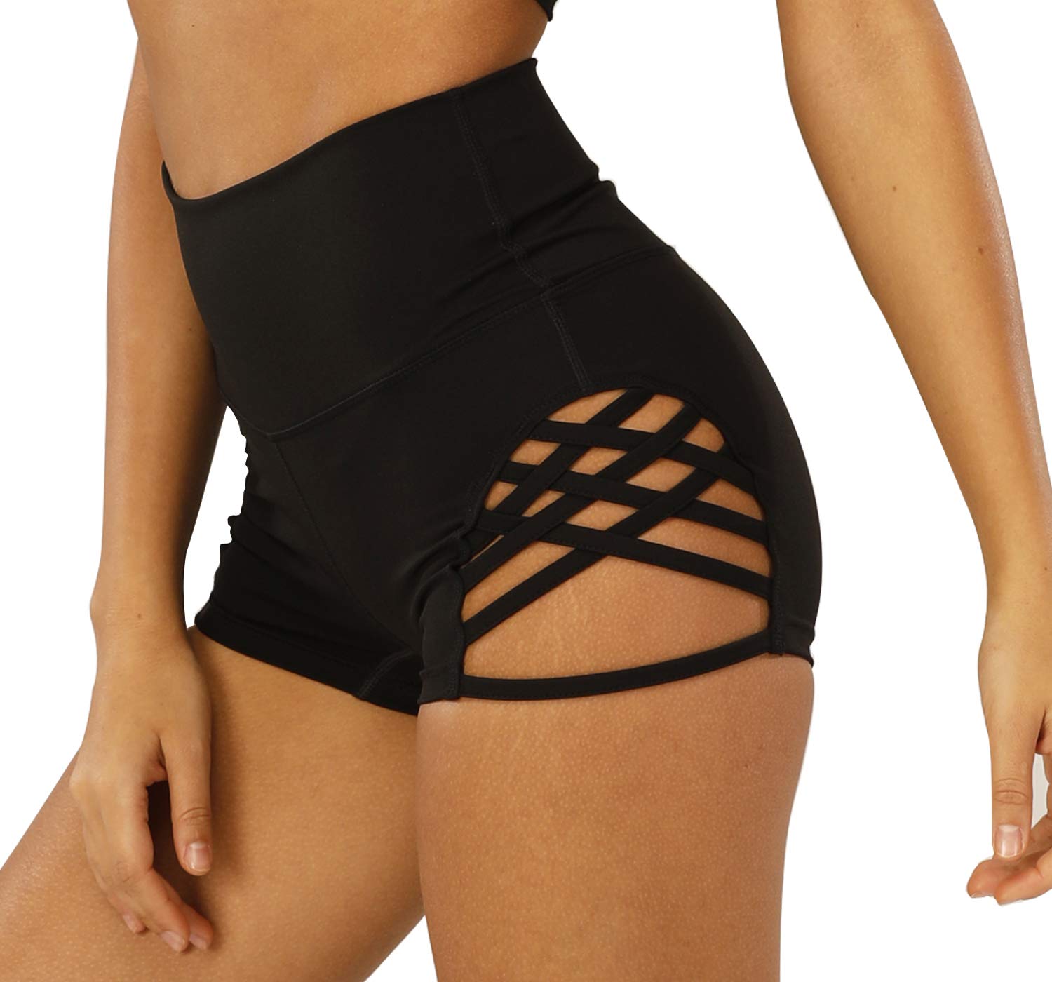 Women's High Waisted Booty Lifting Workout Shorts - Tummy Control Yoga Gym Athletic Shorts for Women - Perfect for Running, Training & Fitness