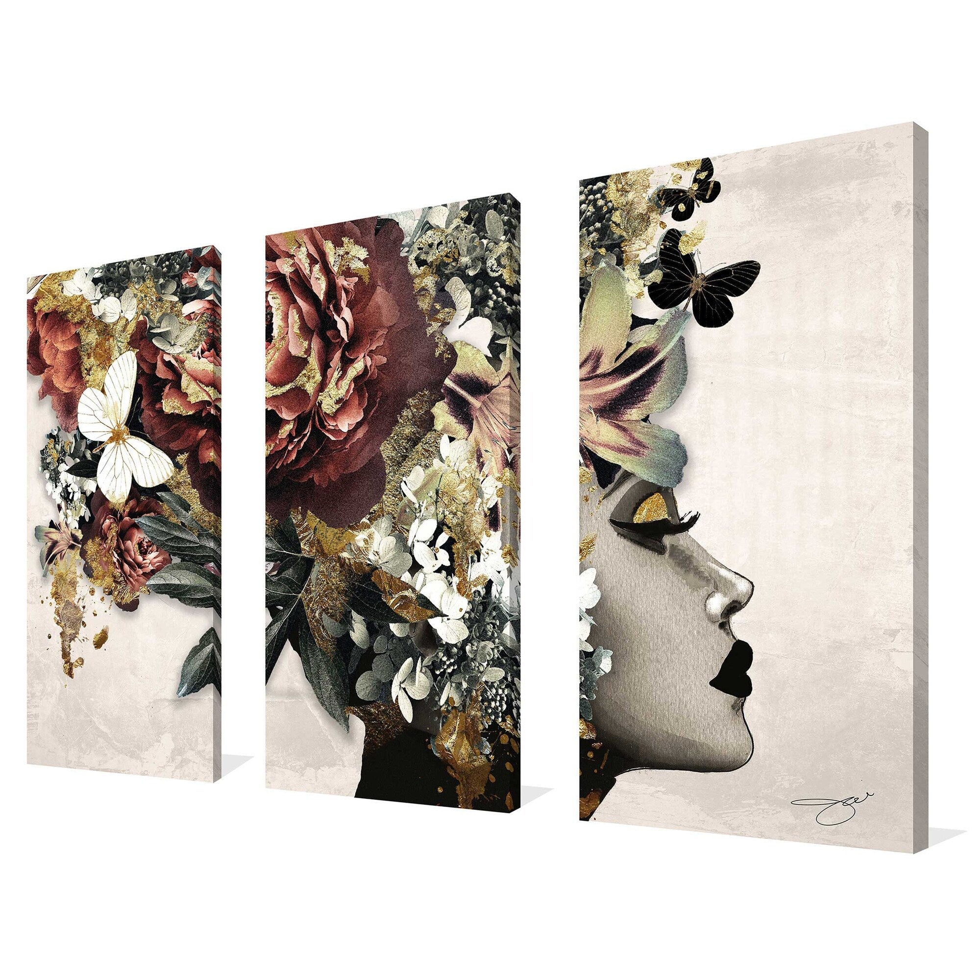 Jodi Afrique Model 2 - 3 Piece Canvas Wall Art Set for Living Room, Bedroom & Office Decor | African Inspired Modern Artwork