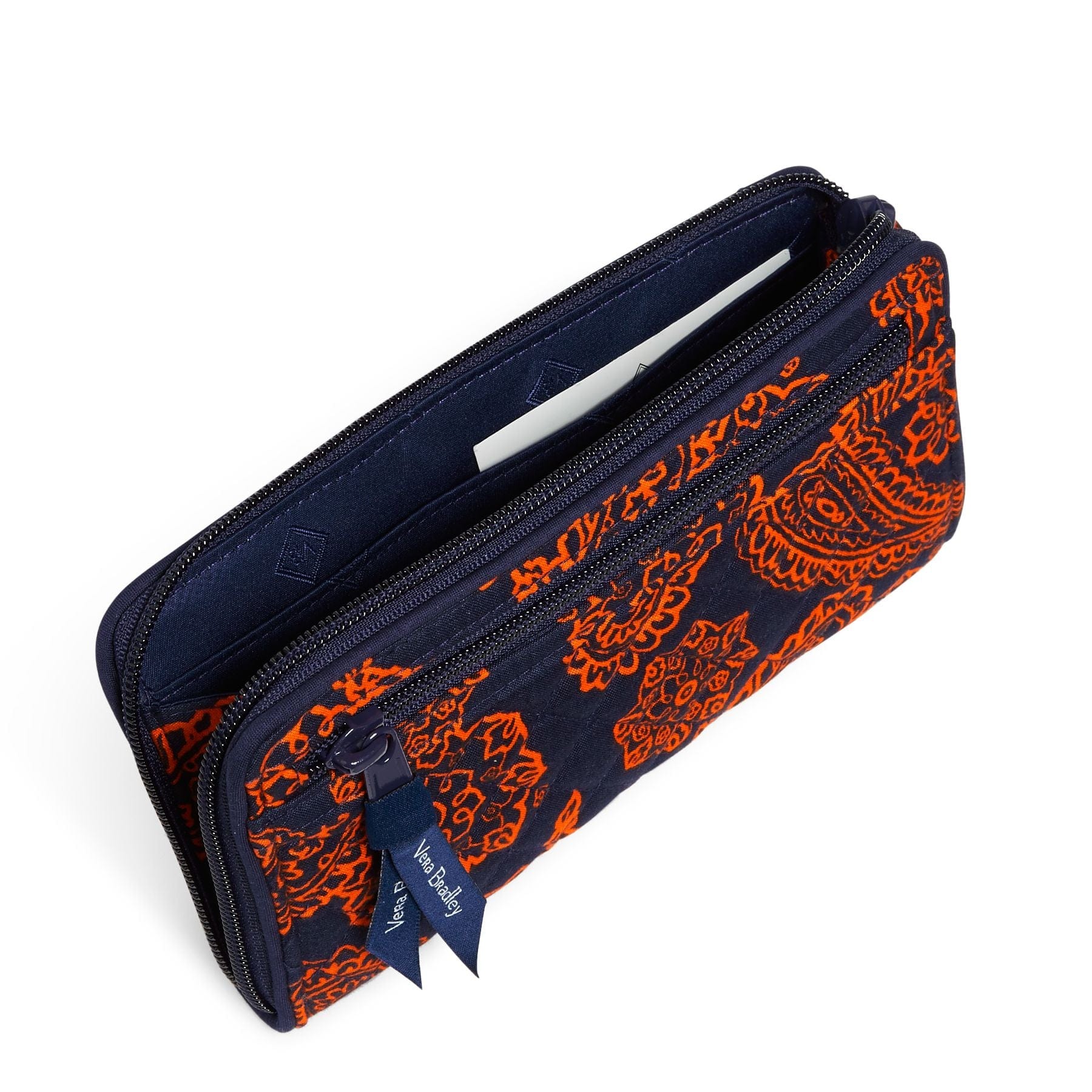 Collegiate RFID Blocking Front Zip Wristlet Wallet - Slim & Secure Credit Card Holder for Women - Perfect for Campus, Travel, and Everyday Use