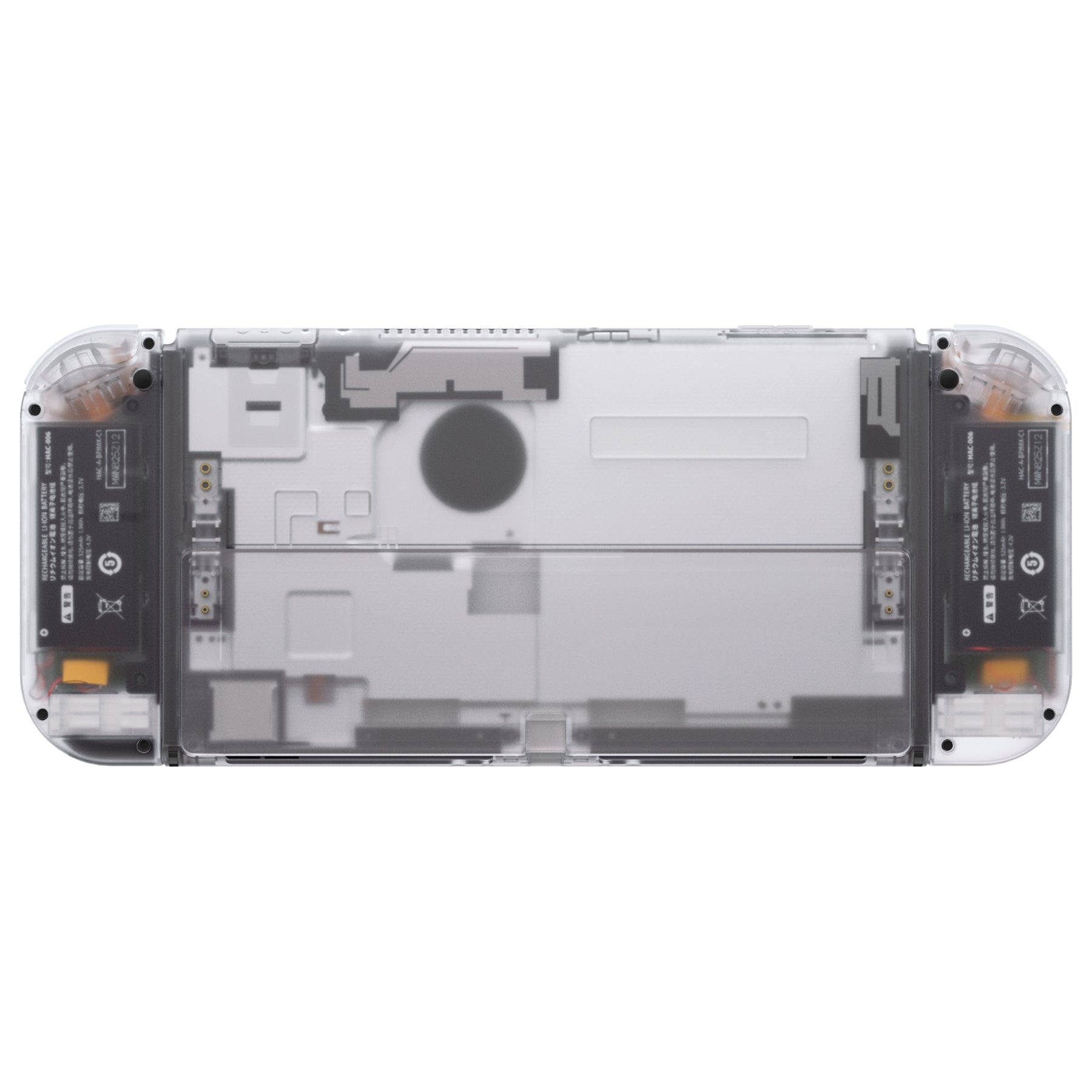 eXtremeRate Clear Full Shell Replacement Kit for Nintendo Switch OLED - DIY Back Plate, Kickstand & Joycon Controller Housing with Colorful Buttons (Model QNSOM5001) | Perfect for Gaming Enthusiasts & Custom Modders