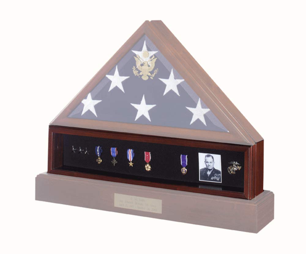 Premium Medal Display Case with Flags Connections - Elegant Pedestal Stand for Medals, Awards & Trophies - Perfect for Military, Sports & Academic Achievements Showcase