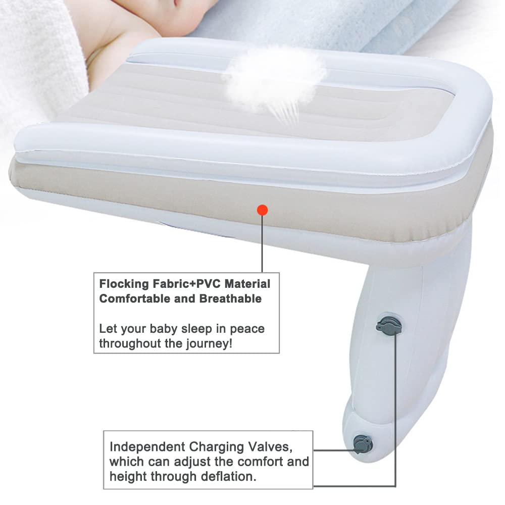 GEMGO Inflatable Airplane Bed for Toddlers - Portable Travel Bed for Infants & Kids, Fits Most Airplane Economy Seats | Perfect for Long Flights, Road Trips & Sleepovers