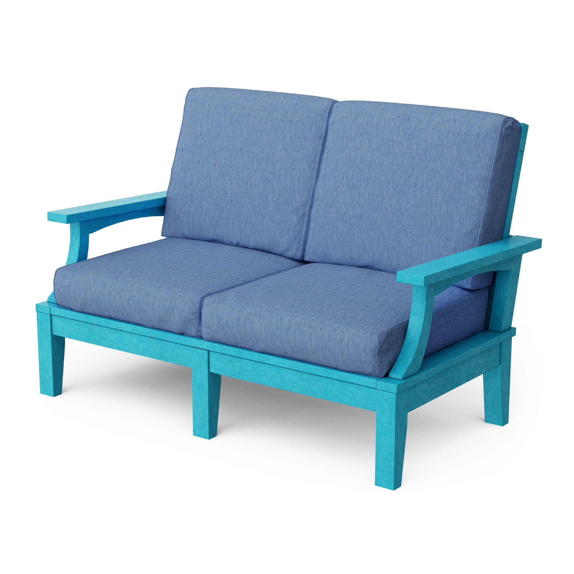 Heritage Deep Seating Love Seat Cushioned Sofa - Outdoor Patio Furniture for Garden, Poolside & Backyard Relaxation