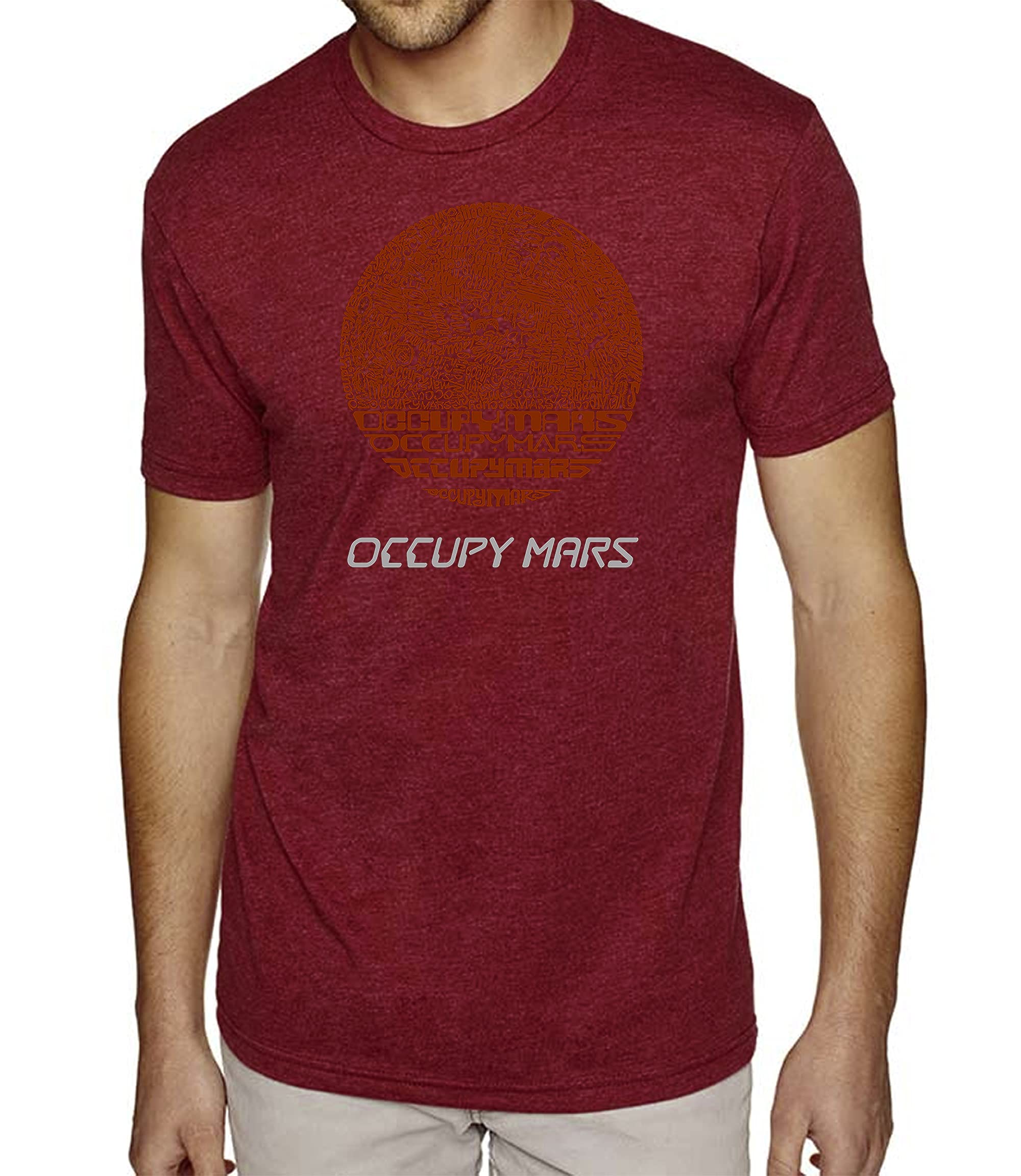LA POP ART Men's Word Art Graphic Tank Top - Occupy Mars Design - Casual Summer Muscle Tee for Gym, Beach & Streetwear Fashion
