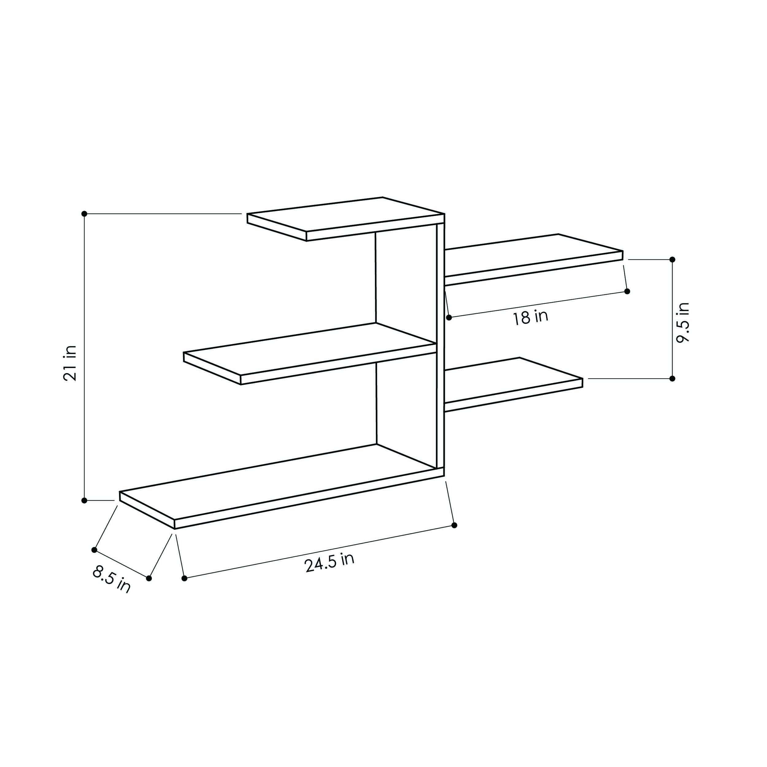 Modern Petrol Blue Wall Shelf - 42