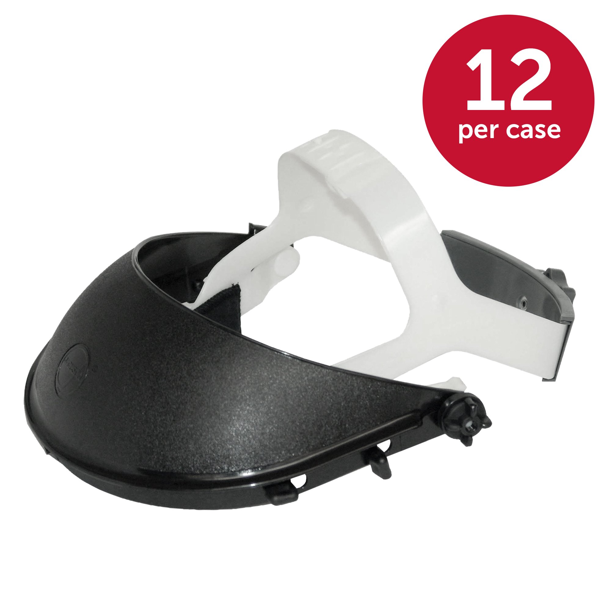 Jackson Safety Headgear with Ratchet Suspension & Sweatband - Universal Fit for All Jackson Safety Face Shields - Durable Black Plastic (12-Pack) - Ideal for Construction, Welding & Industrial Safety Protection