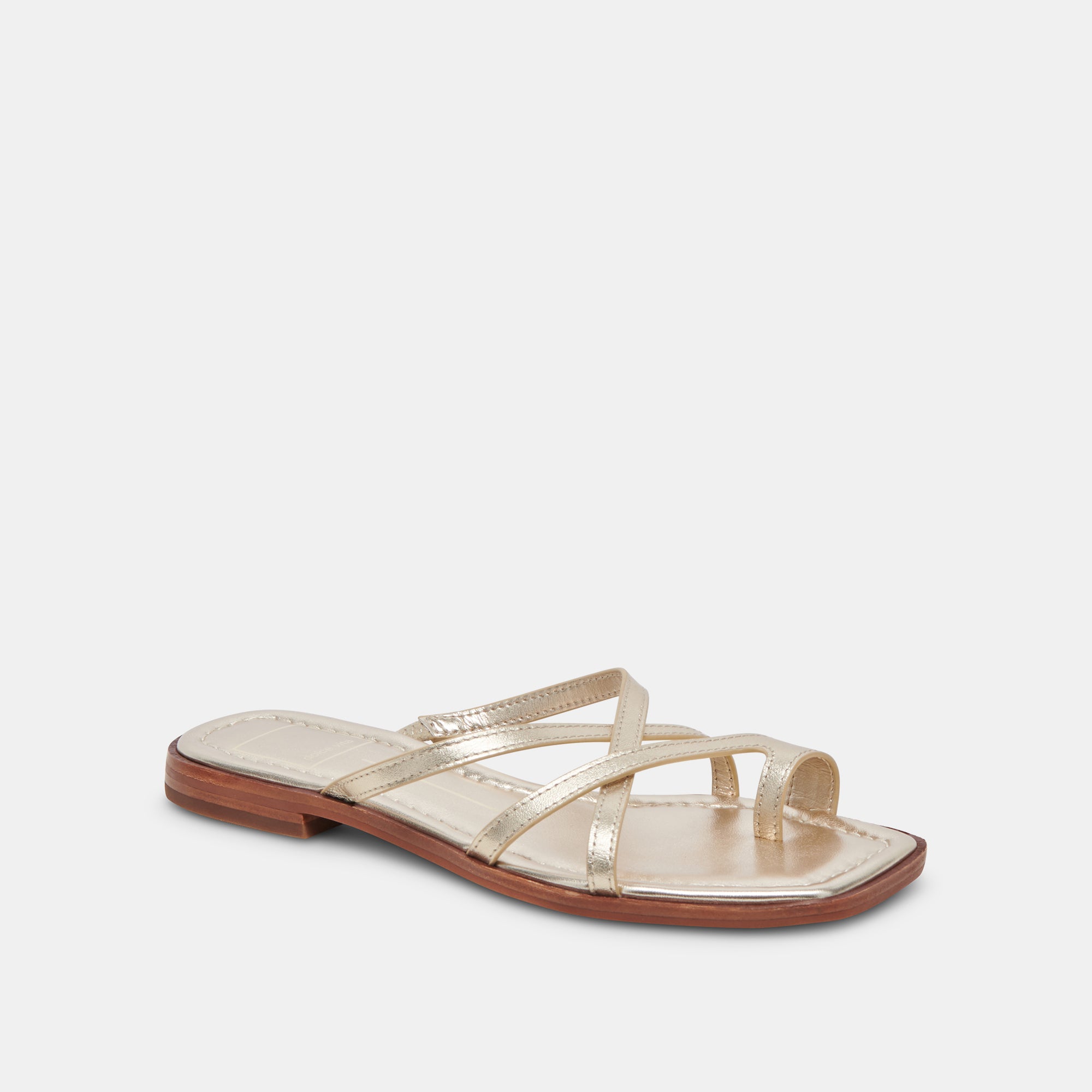 Indigo Sandals - Gold Distressed Leather Women's Fashion Sandals for Summer, Beach & Casual Outings