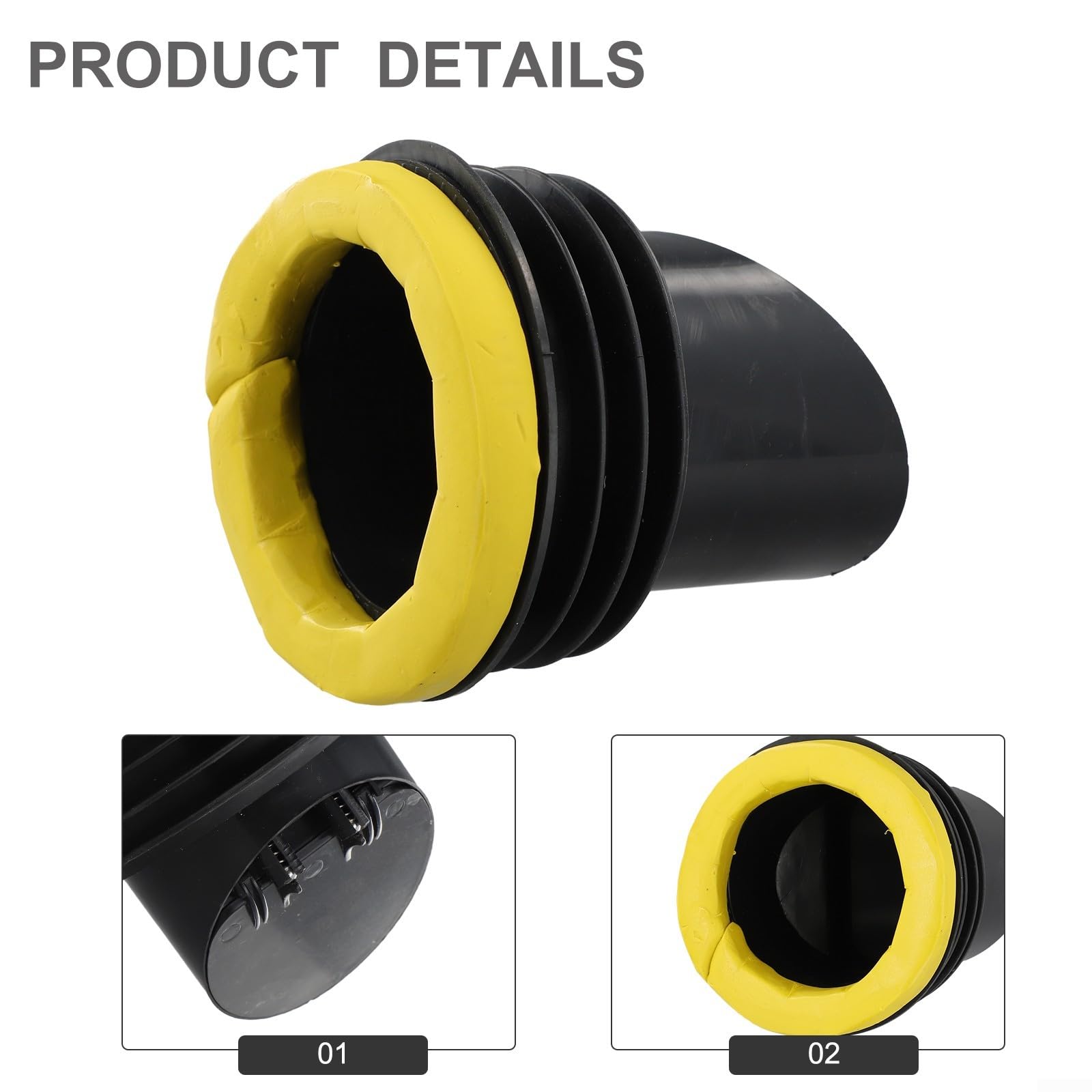 **Toilet Flange Wax Ring with Backflow Prevention Valve - Leak-Proof Rubber Seal for Drain Pipe - Toilet Flange Sealing Ring Check Valve (Black) - Ideal for Bathroom Plumbing Repairs and Leak Prevention**