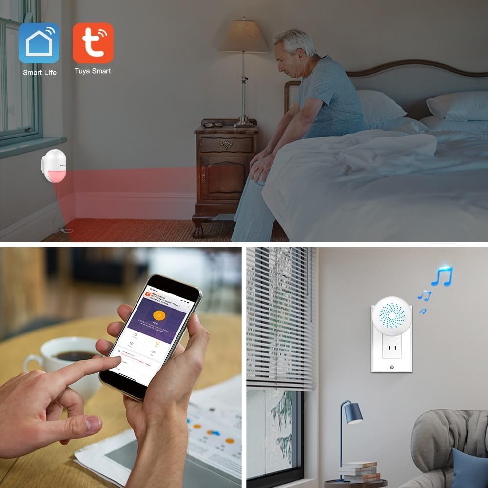 SINGCALL Wireless Motion Sensor Alarm - 2.4G WiFi Smart Home Security System for Driveway, Indoor & Outdoor Use | Motion Detector Alert with Instant Notification | Perfect for Home, Garage, Office & Warehouse Protection
