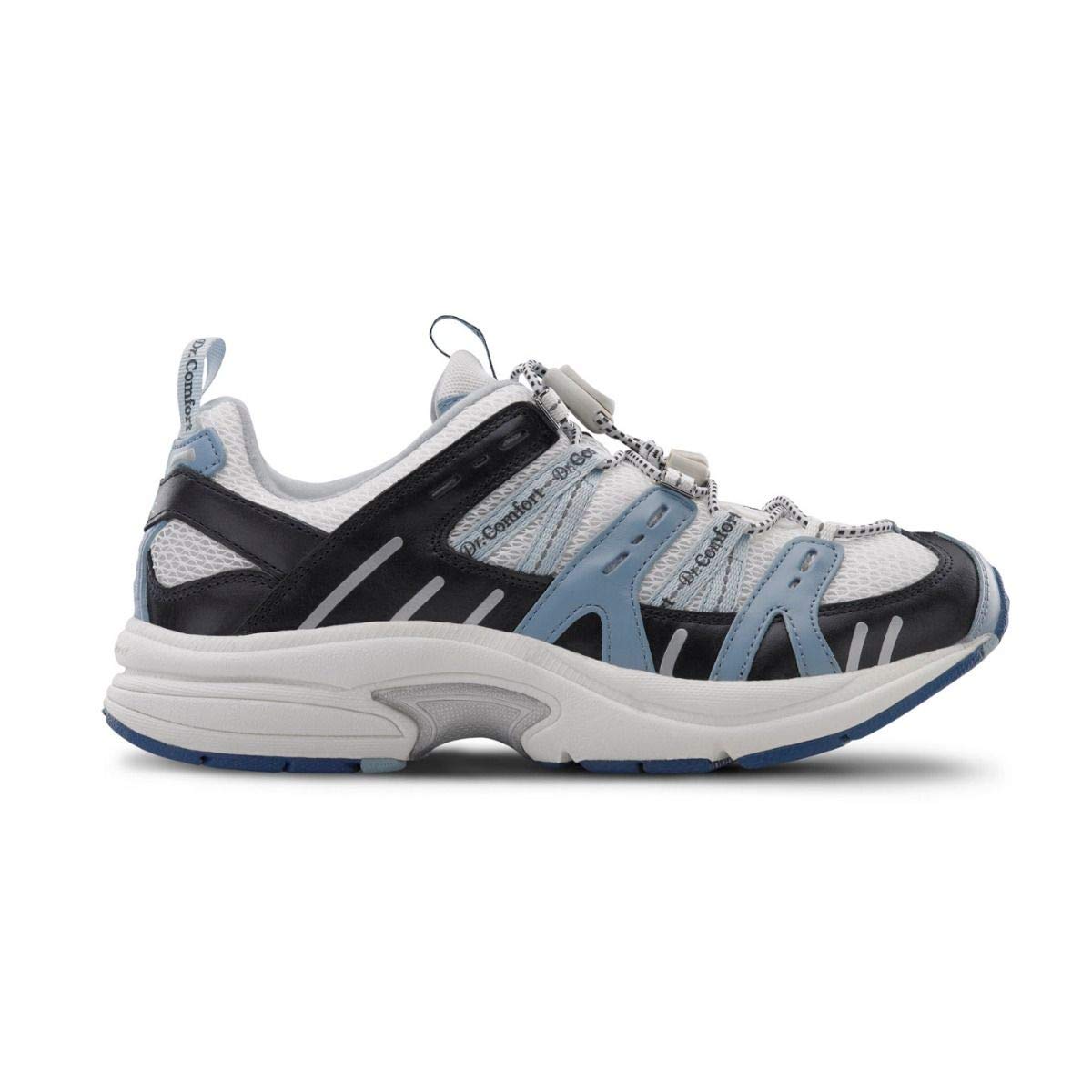 Dr. Comfort Refresh Women's Therapeutic Athletic Shoes with Gel Inserts - Diabetic Running Shoes for Women, White/Blue, Size 7 Wide (C-D) - Perfect for Walking, Jogging & Daily Comfort