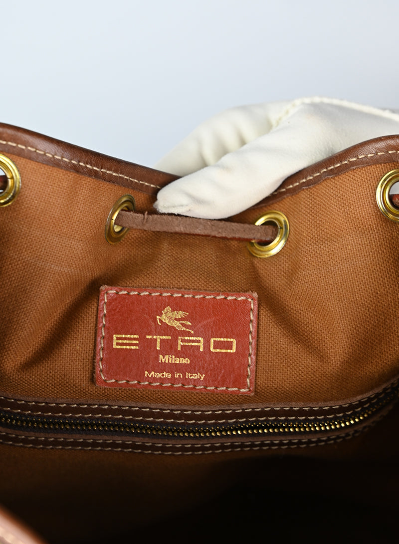 Etro Green Floral Bucket Bag for Women - Stylish Leather Shoulder Handbag - Perfect for Travel, Shopping & Everyday Use