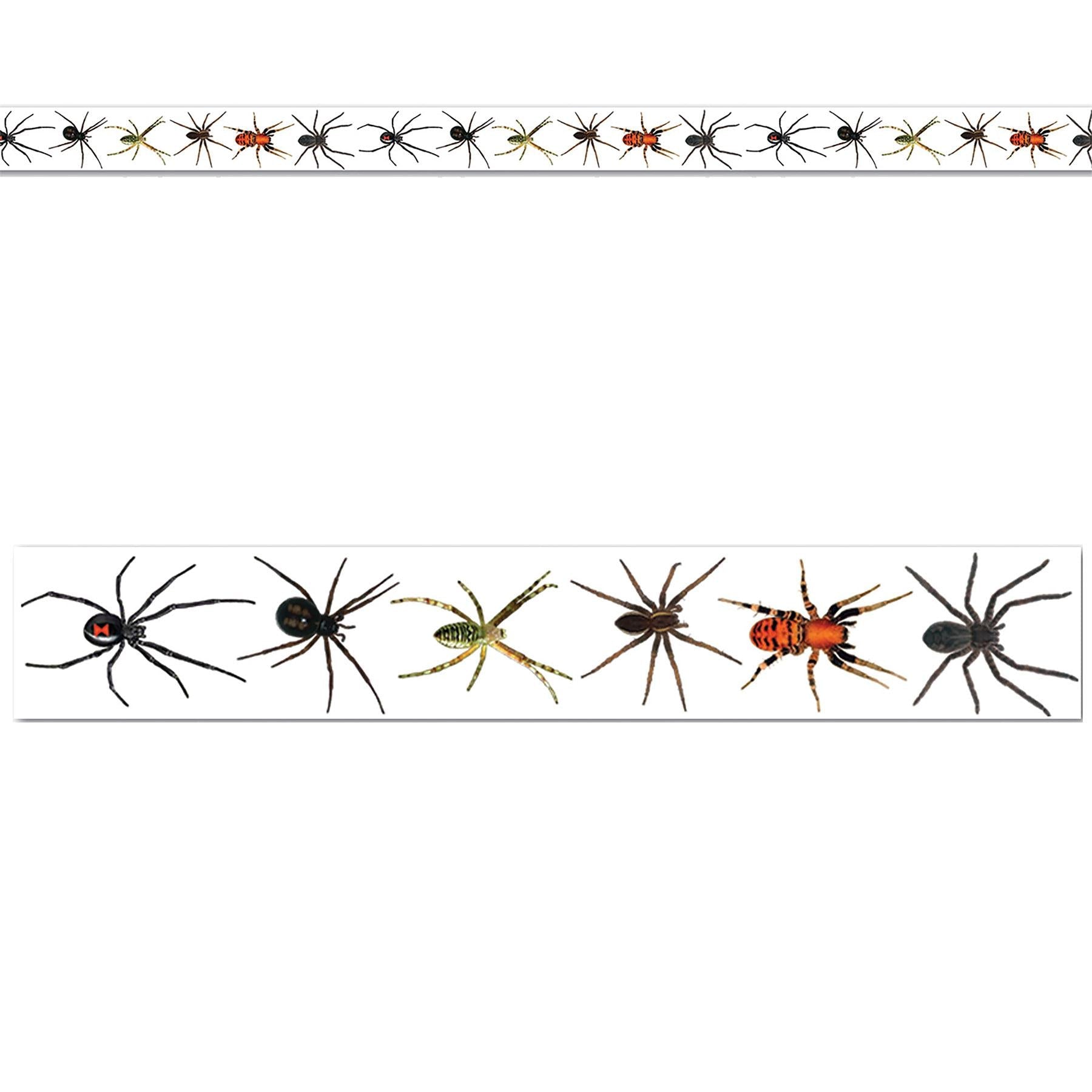 12 Pack Beistle Halloween Spiders Party Tape - 20 ft. Roll for Spooky Decorations, Haunted House & Halloween Party Supplies