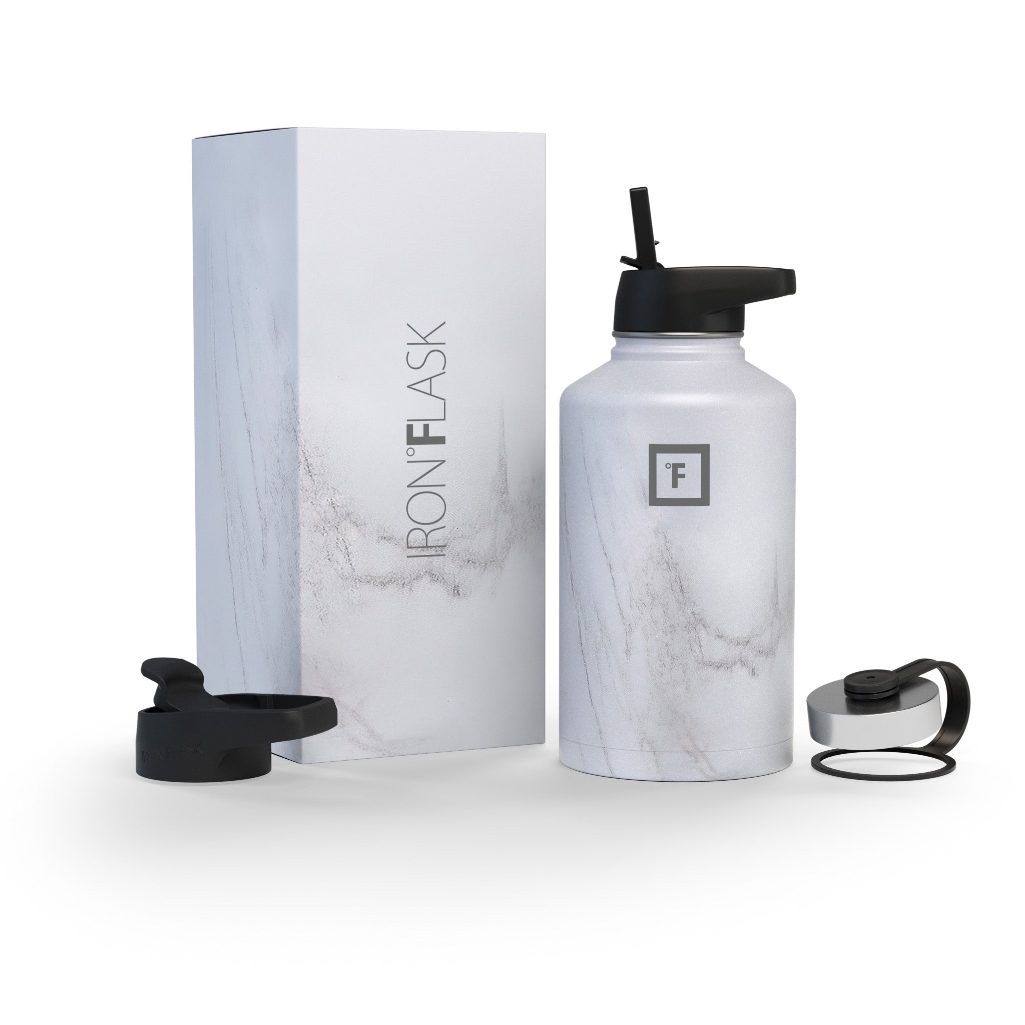 64 Oz Wide Mouth Water Bottle with Straw Lid - BPA Free, Leak Proof, Insulated Stainless Steel Water Bottle for Gym, Hiking, Travel & Outdoor Activities