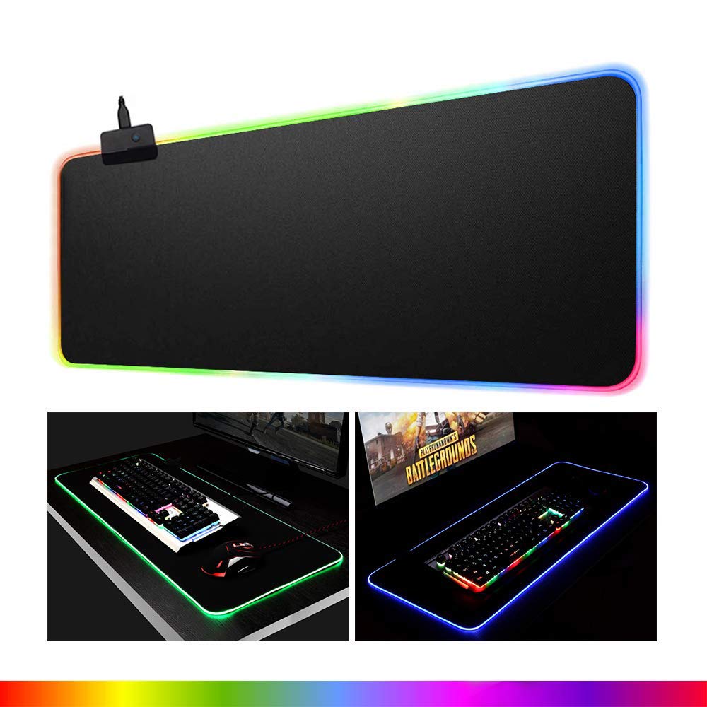 axGear RGB LED Gaming Mouse Pad - Large Non-Slip Surface with 16 Color Modes for PC, Laptop, Computer - Perfect for Gaming, Office Work & Home Use