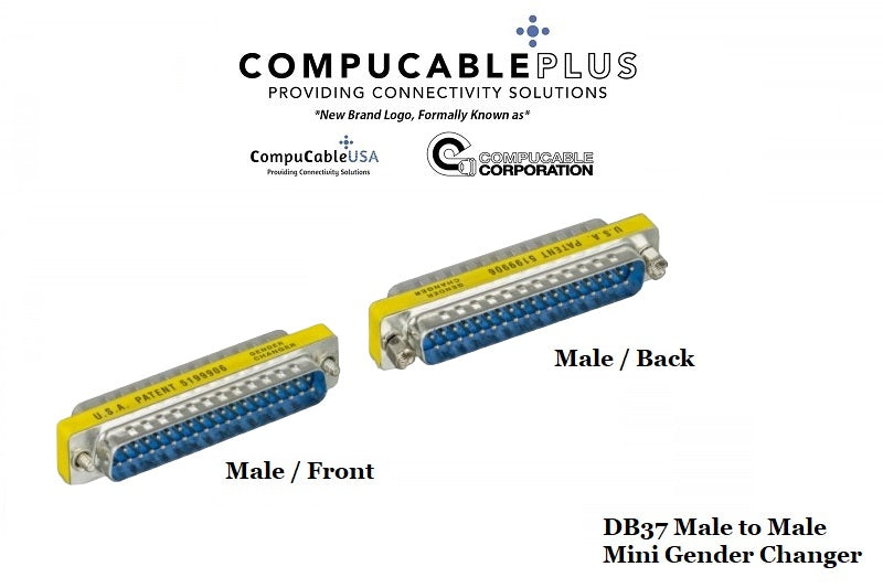 DB37 Male to Male D-Sub Serial Mini Gender Changer Coupler Adapter (6-Pack) - Perfect for Computer, Server & Industrial Equipment Connections