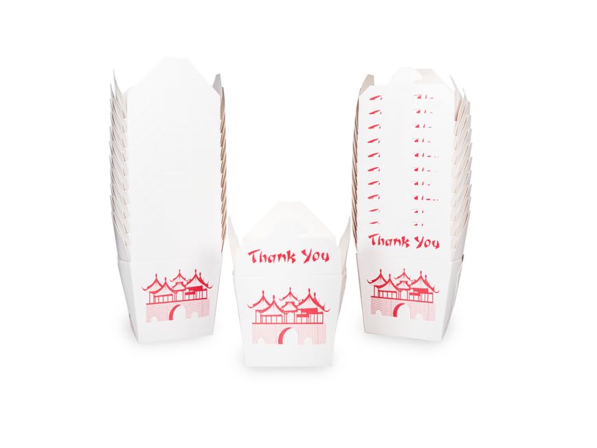 Chinese Take Out Boxes with Pagoda Design - 16 oz Food Containers for Party Favors, Catering & Events (Case of 360) | Perfect for Asian Cuisine, Wedding Buffets & Takeout Restaurants