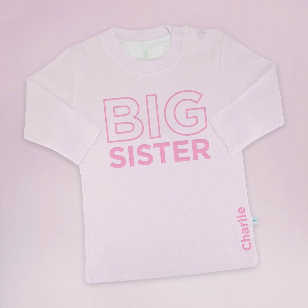Personalized Big Sister T-Shirt with Bernard Bear Design - Perfect for Siblings, Family Gifts & Special Occasions