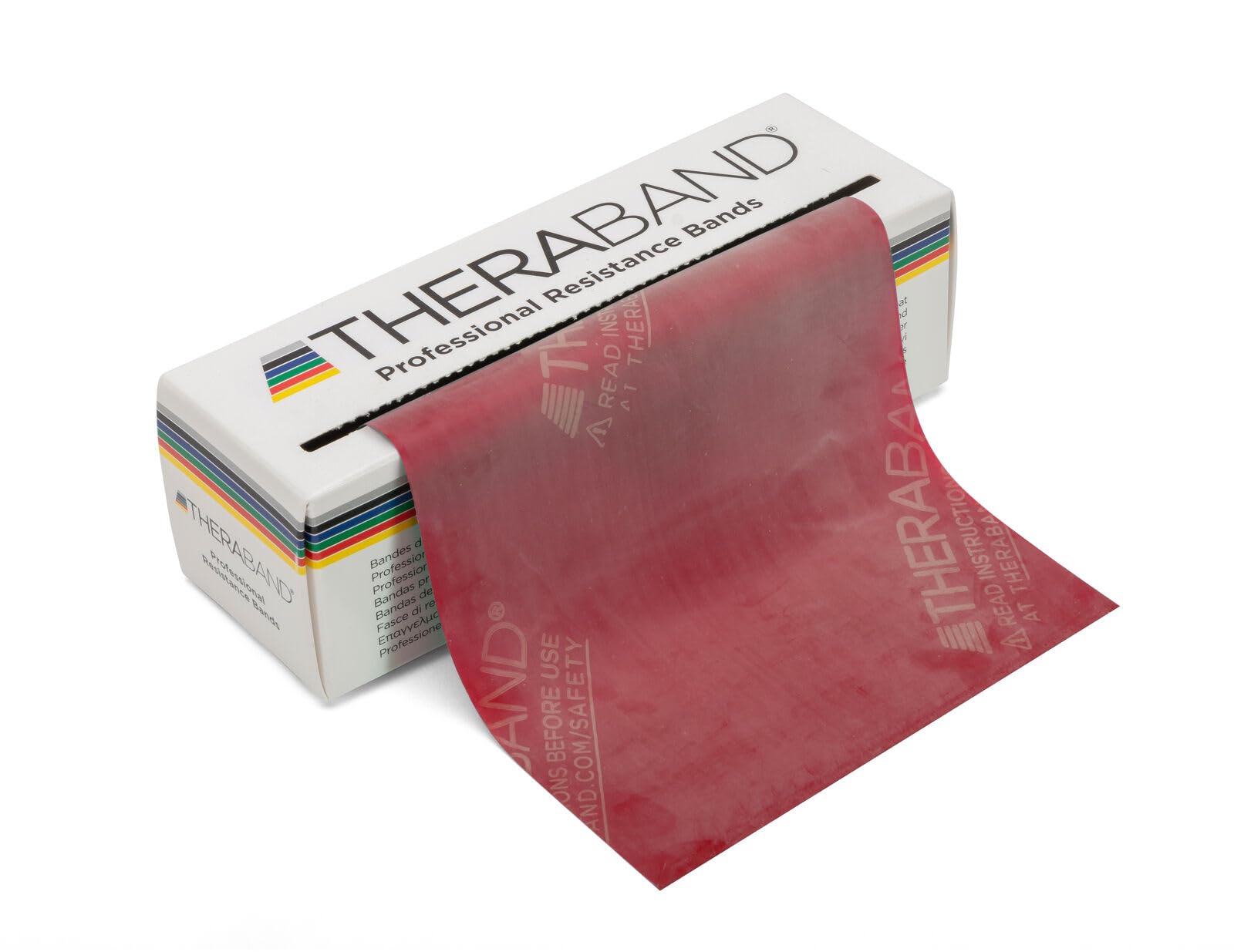 THERABAND Resistance Bands - 6 Yard Roll Professional Latex Elastic Exercise Bands for Strength Training, Physical Therapy & Home Workouts | Upper Body, Lower Body & Core Workout Equipment | Ideal for Pilates, Rehab & Fitness Training (Red, Medium, Level 3)