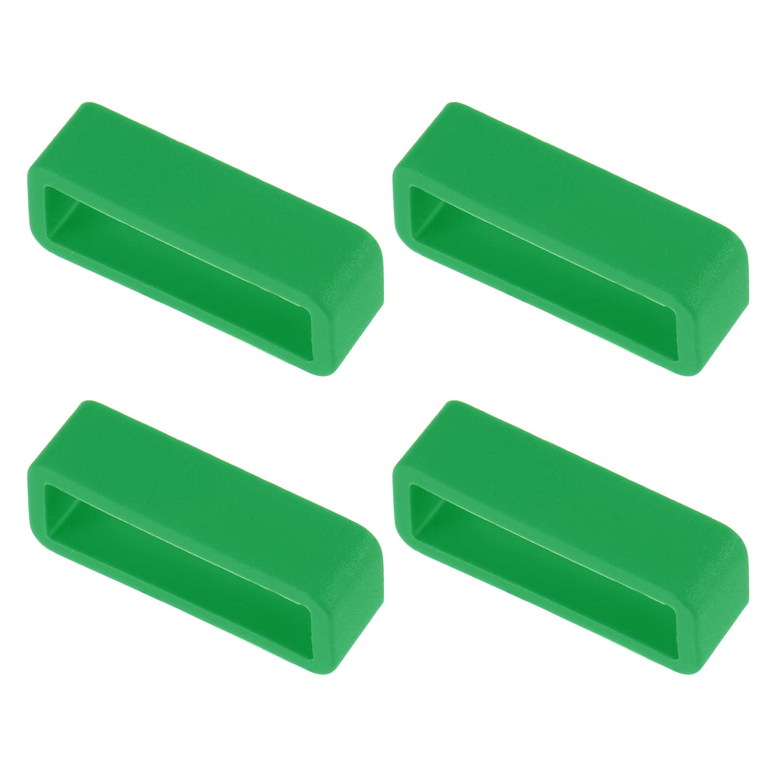 22mm Silicone Watch Band Holder Keeper - 4 Pack Deep Green for Sports & Casual Watches