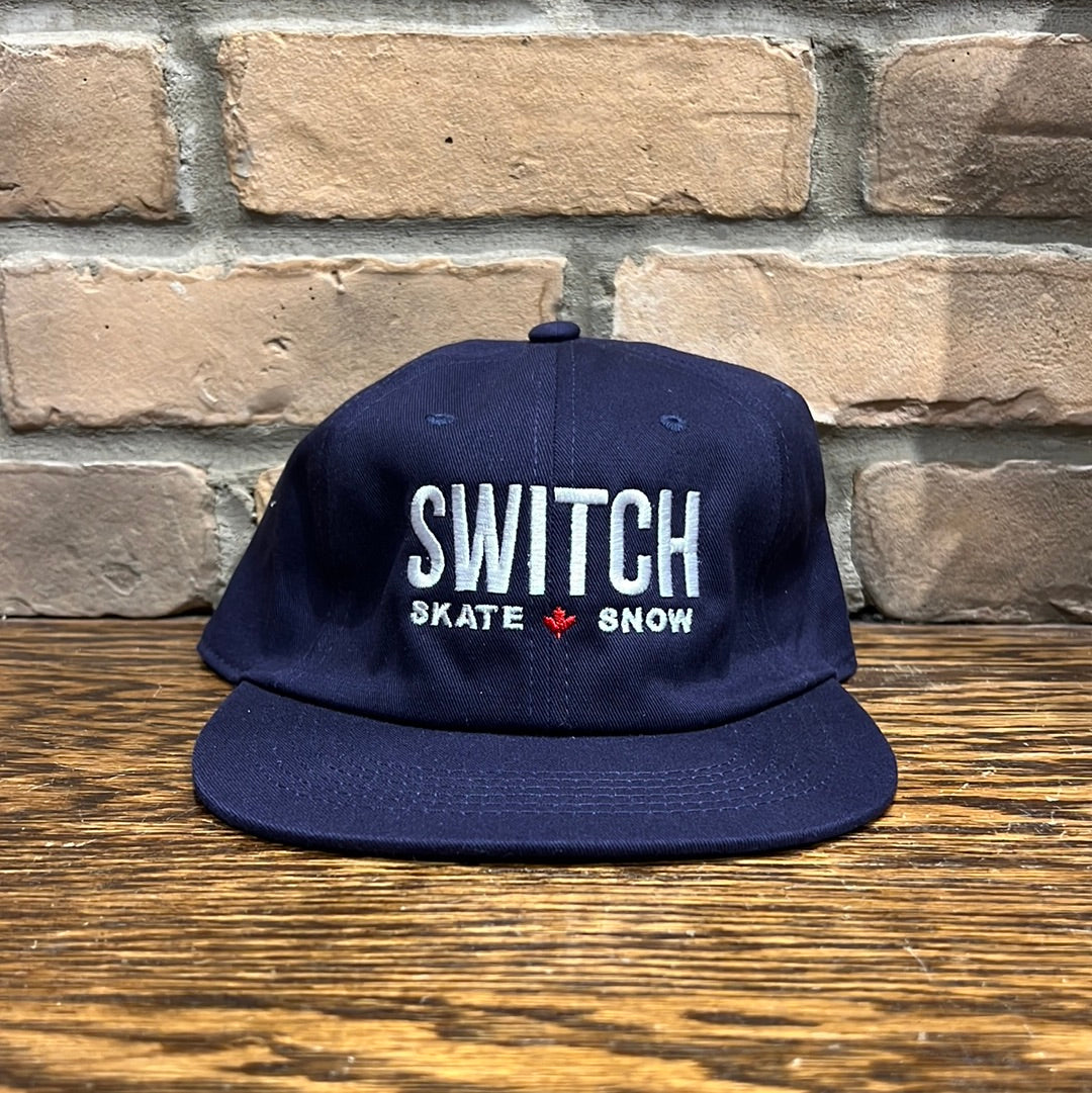 Original Switch OG Logo 6-Panel Strapback Snapback Hat - Adjustable Navy Blue Baseball Cap for Men & Women - Perfect for Streetwear, Sports & Outdoor Activities