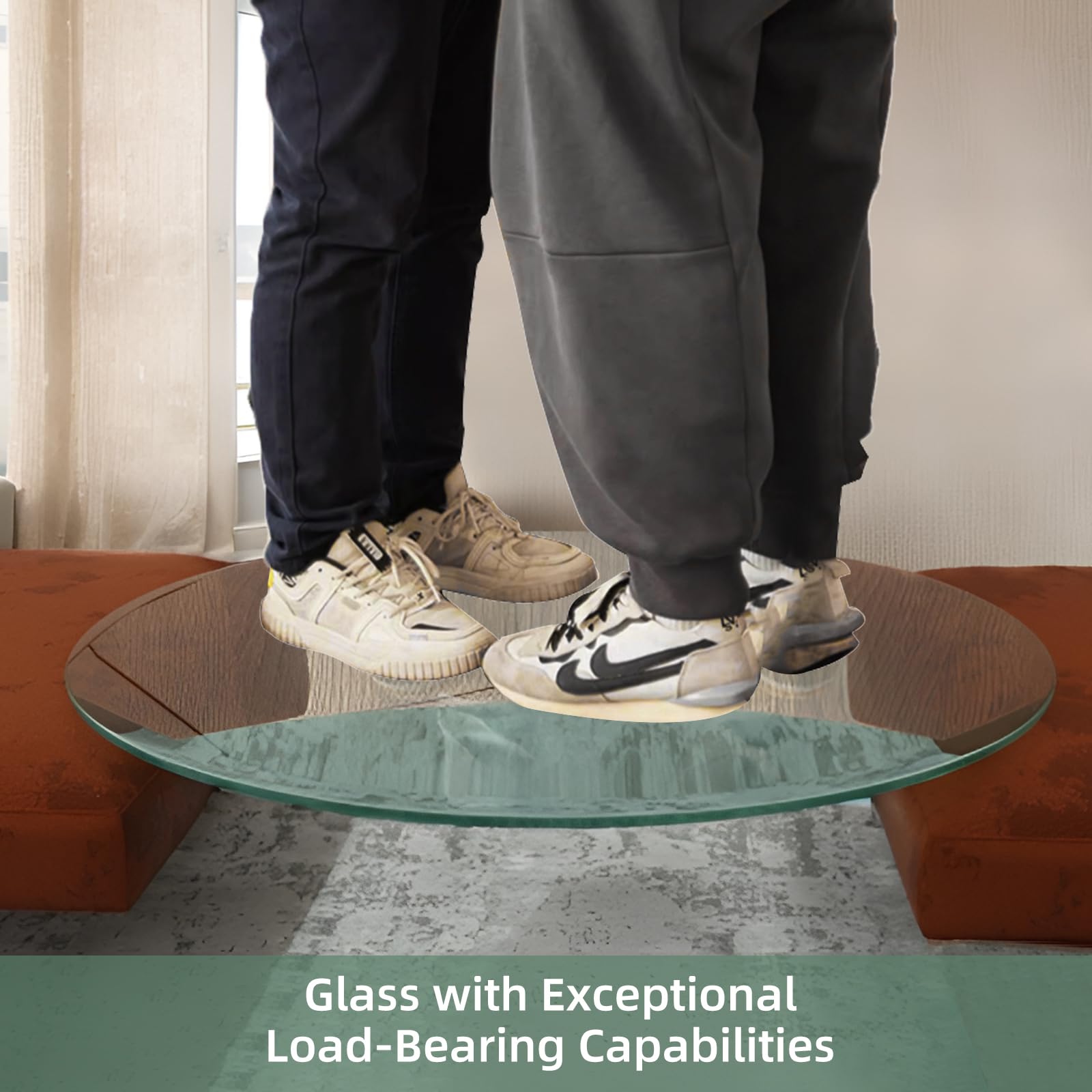 36 Inch Round Tempered Glass Tabletop - 1/2