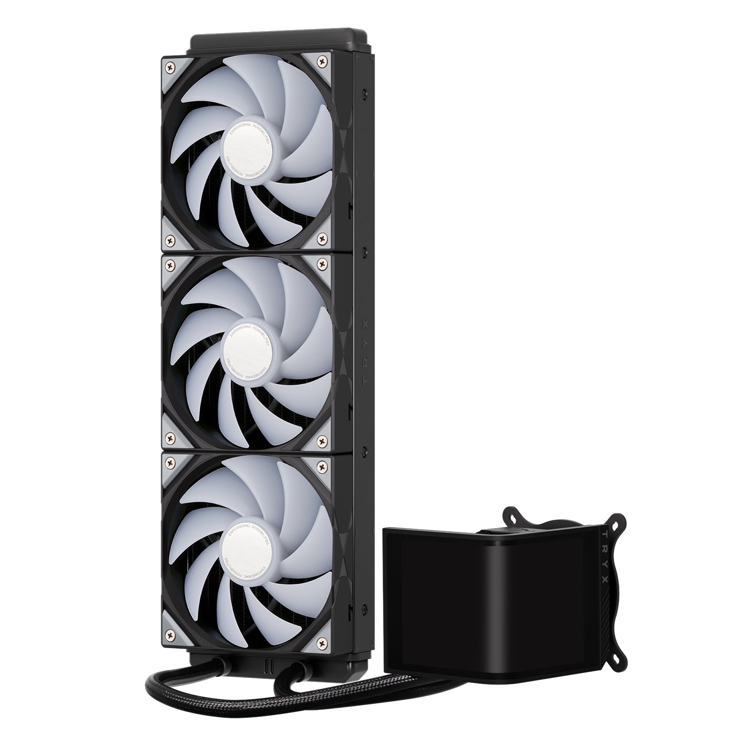 TRYX PANORAMA SE 360mm AIO Liquid CPU Cooler with ARGB Lighting - Black/White | High-Performance Cooling for Gaming PCs & Workstations | Perfect for Overclocking & Silent Operation