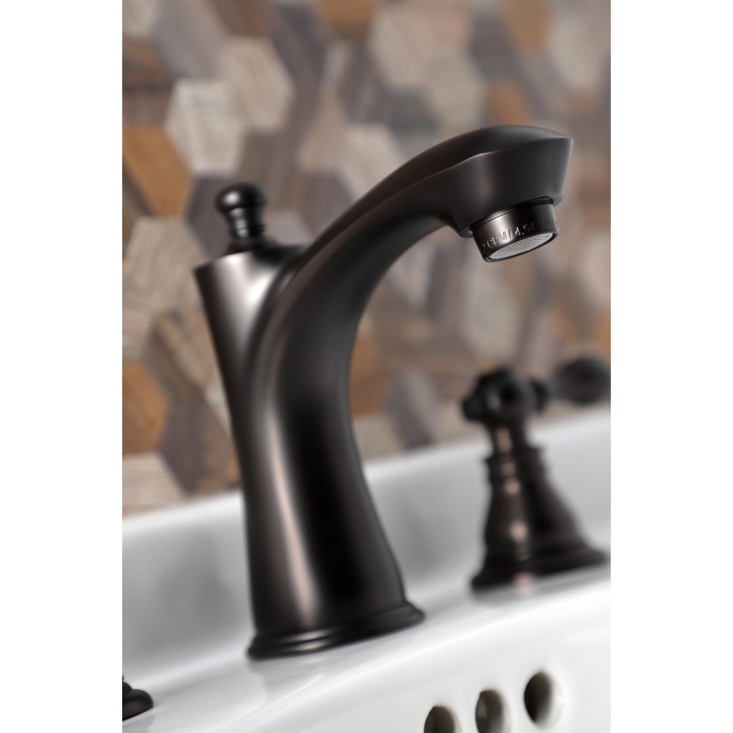 American Classic KB7965ACL Oil Rubbed Bronze Widespread Bathroom Faucet - 2 Handle 3 Hole Deck Mount with Pop Up Drain - Perfect for Modern Bathroom Vanities and Powder Rooms