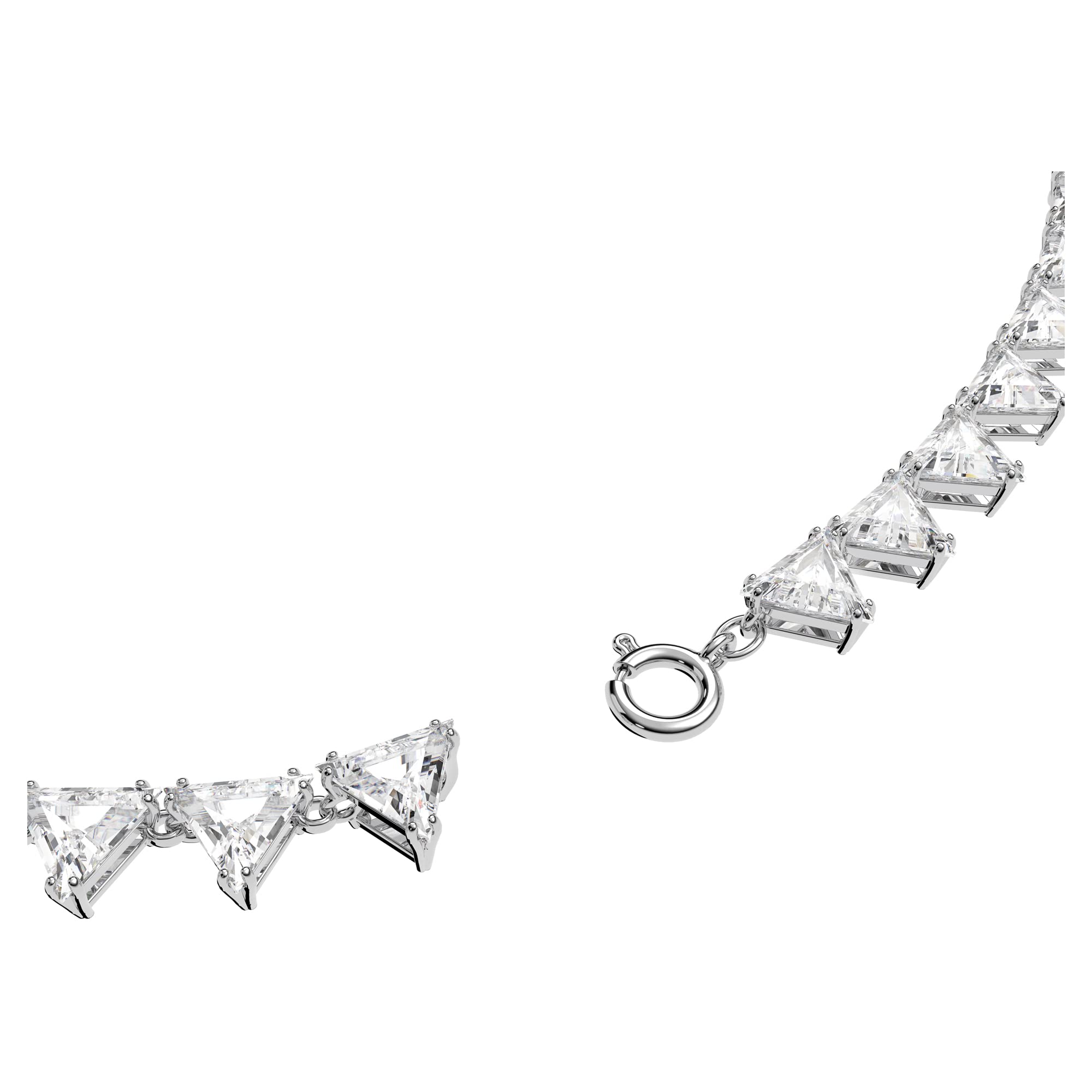 Swarovski Millenia Triangle Necklace - Rhodium Plated White Crystal Jewelry for Women | Elegant Gift for Anniversary, Wedding & Special Occasions