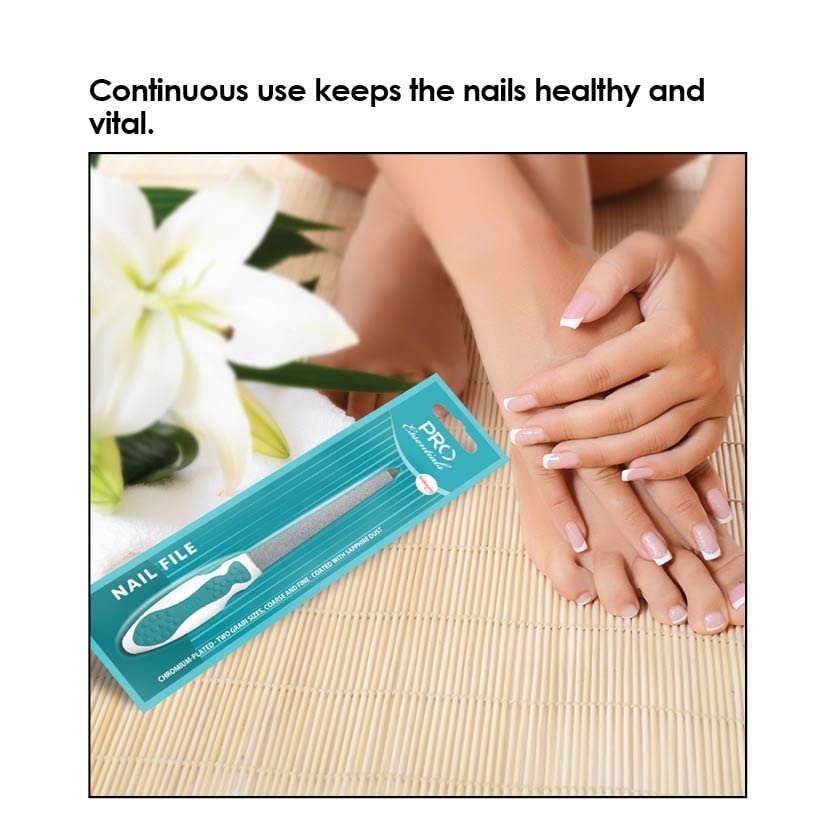 Premium Nail File for Manicures & Pedicures - PRO Essentials Turquoise Nail Filer | Reusable & Durable Nail Care Tool | Perfect for Home, Salon & Travel Use