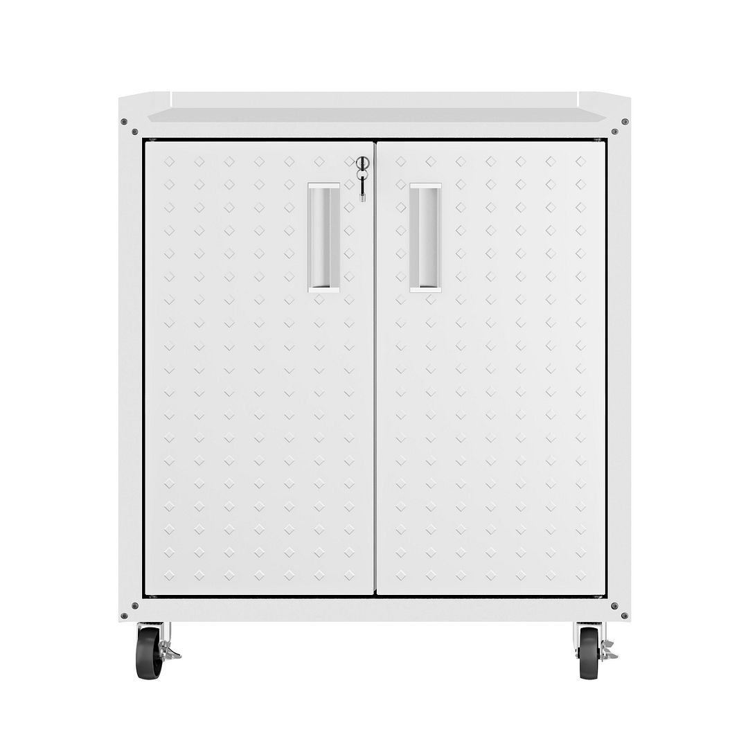Manhattan Comfort Fortress Mobile Cabinet with Shelves - Rolling Storage Organizer for Office, Living Room & Bedroom - Perfect for Home & Office Organization