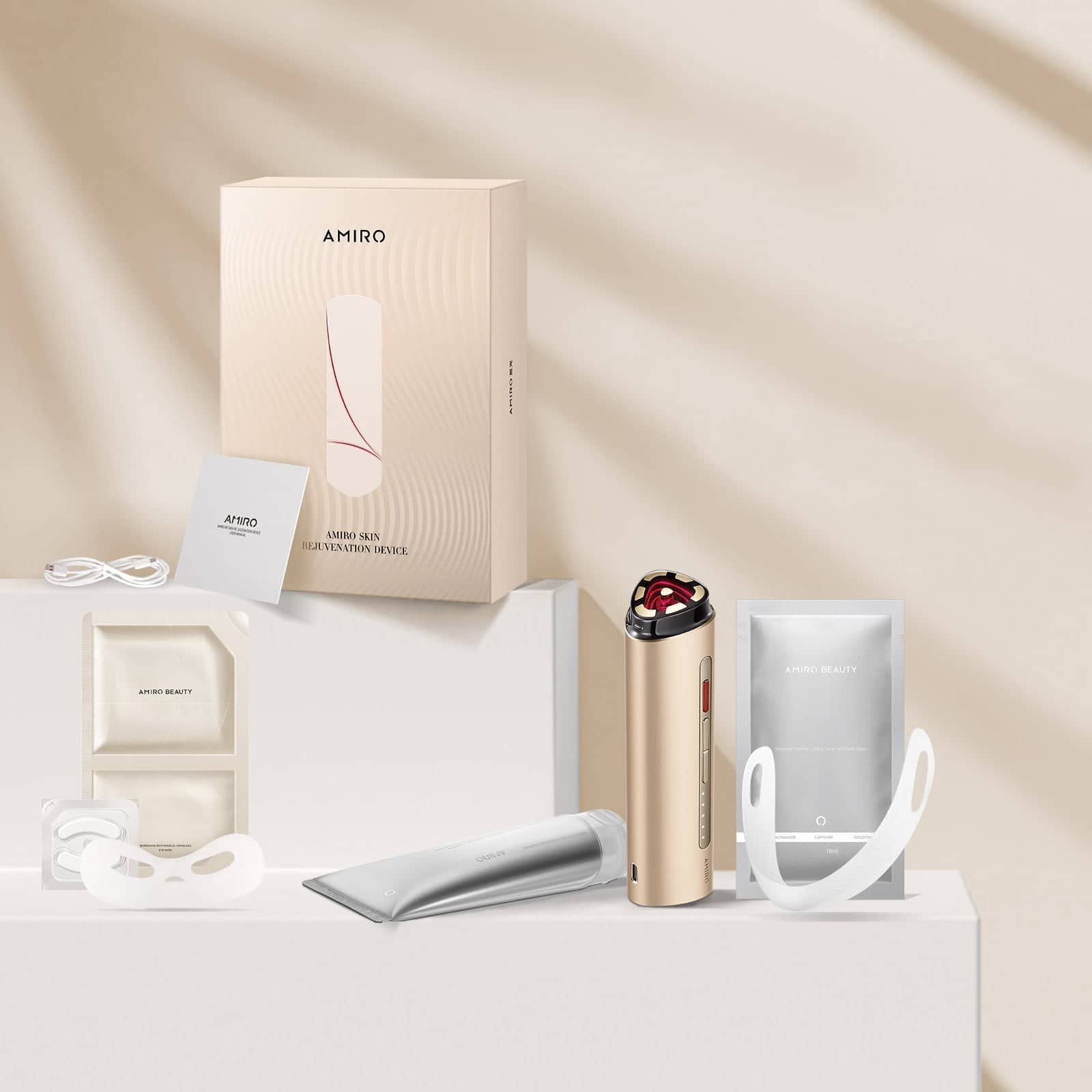 AMIRO R3 Turbo Facial RF Skin Tightening Device - Anti-Aging & Wrinkle Reduction for Face & Neck - At-Home Skincare Treatment for Lifting & Firming - Perfect for Daily Beauty Routine & Spa-Like Experience
