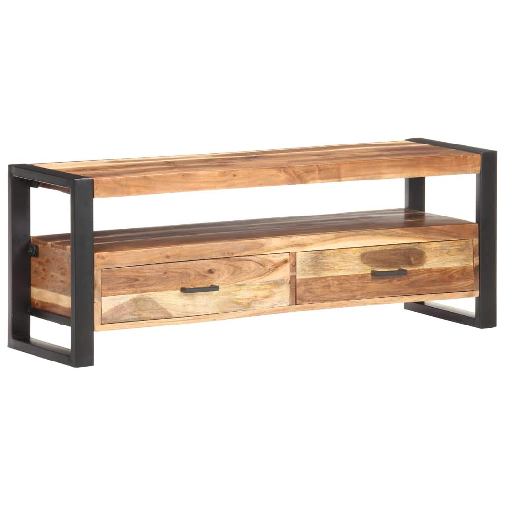 Modern TV Stand with 2 Drawers & Open Shelf - 47.2