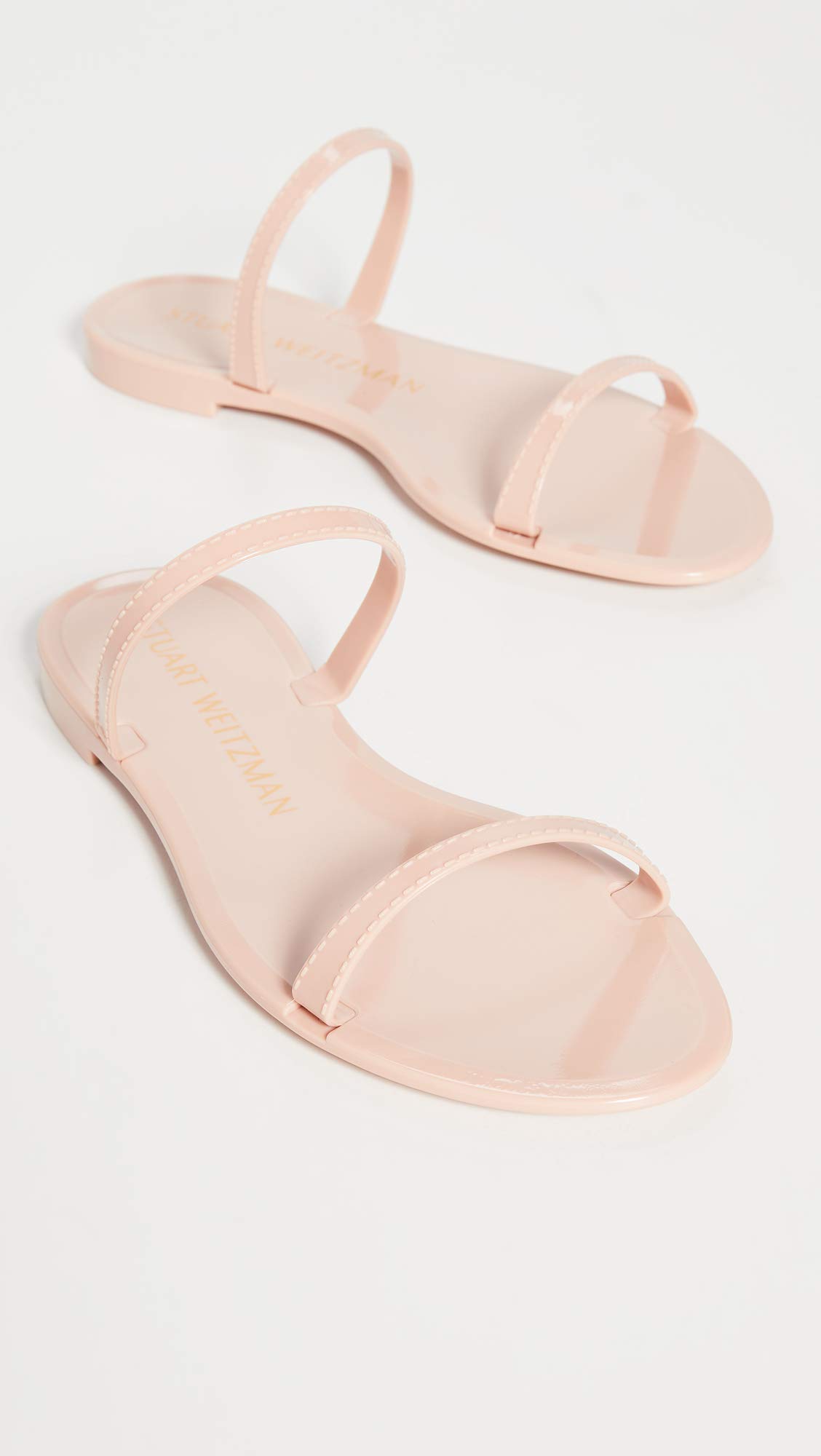 Stuart Weitzman Women's Sawyer Slide Sandals - Comfortable Leather Slides for Women, Summer Casual Shoes for Beach, Pool, and Vacation Outfits