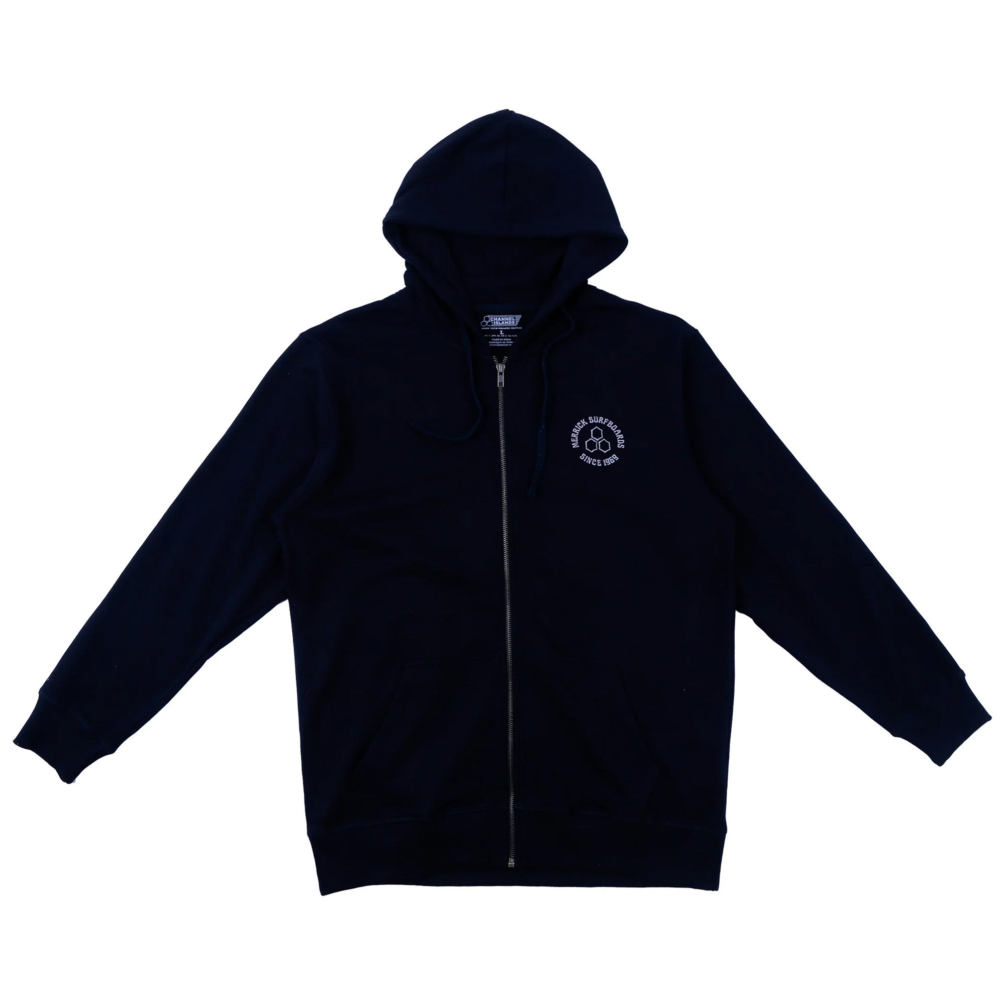 Channel Islands Merrick Circle Zip Men's Long Sleeve Hoodie - Black - Perfect for Surfing, Skateboarding & Casual Streetwear