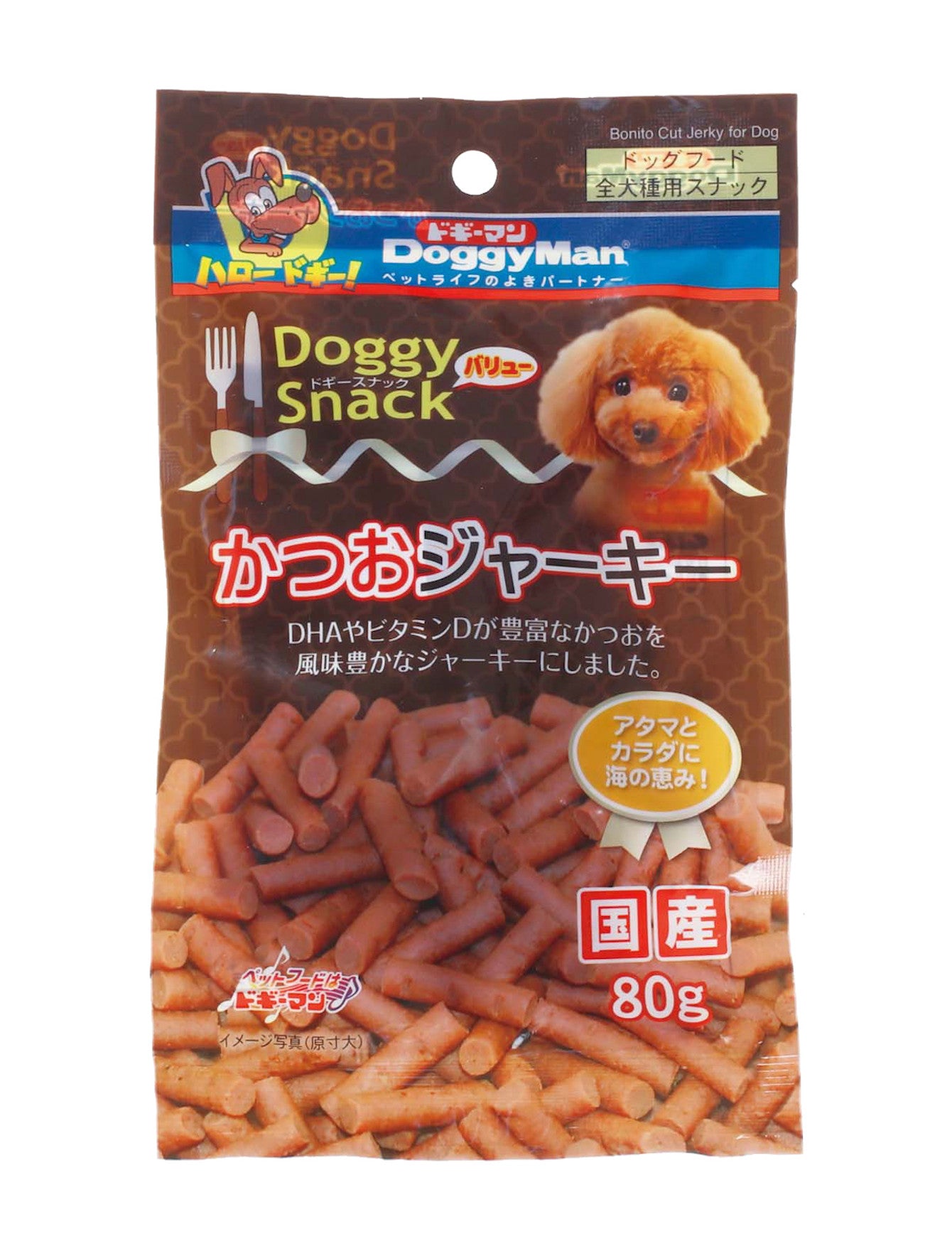Premium DoggyMan Bonito Cut Jerky Dog Treats 80g - All-Natural, High-Protein Snacks for Small & Large Dogs - Perfect for Training Rewards & Travel Treats