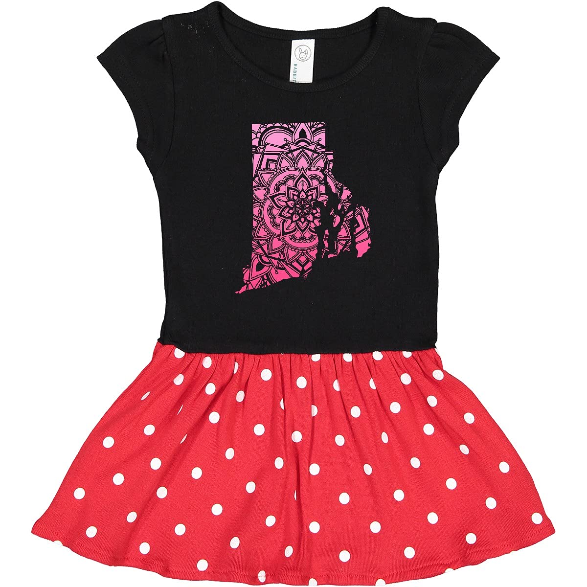 Inktastic Rhode Island Silhouette Mandala Print Toddler Dress - Cute & Comfortable Baby Girl Outfit for Casual Wear, Playdates & Special Occasions