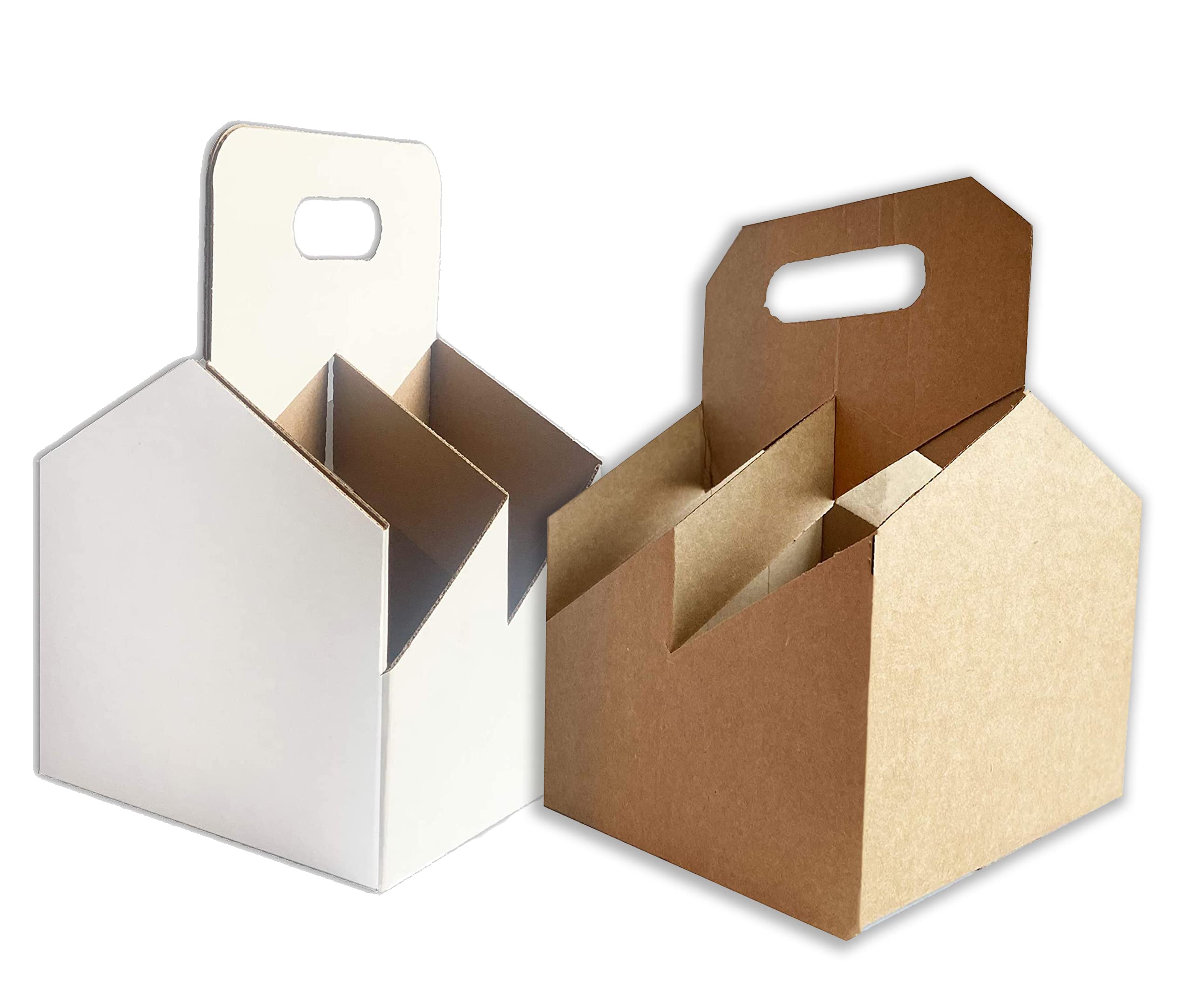 4 Pack Kraft Corrugated Bottle Holder (40 Count) - Heavy Duty Cardboard Carrier for 750ml & 22oz Wine Bottles - Perfect for Parties, Weddings & Wine Storage - Fast Same Day Shipping