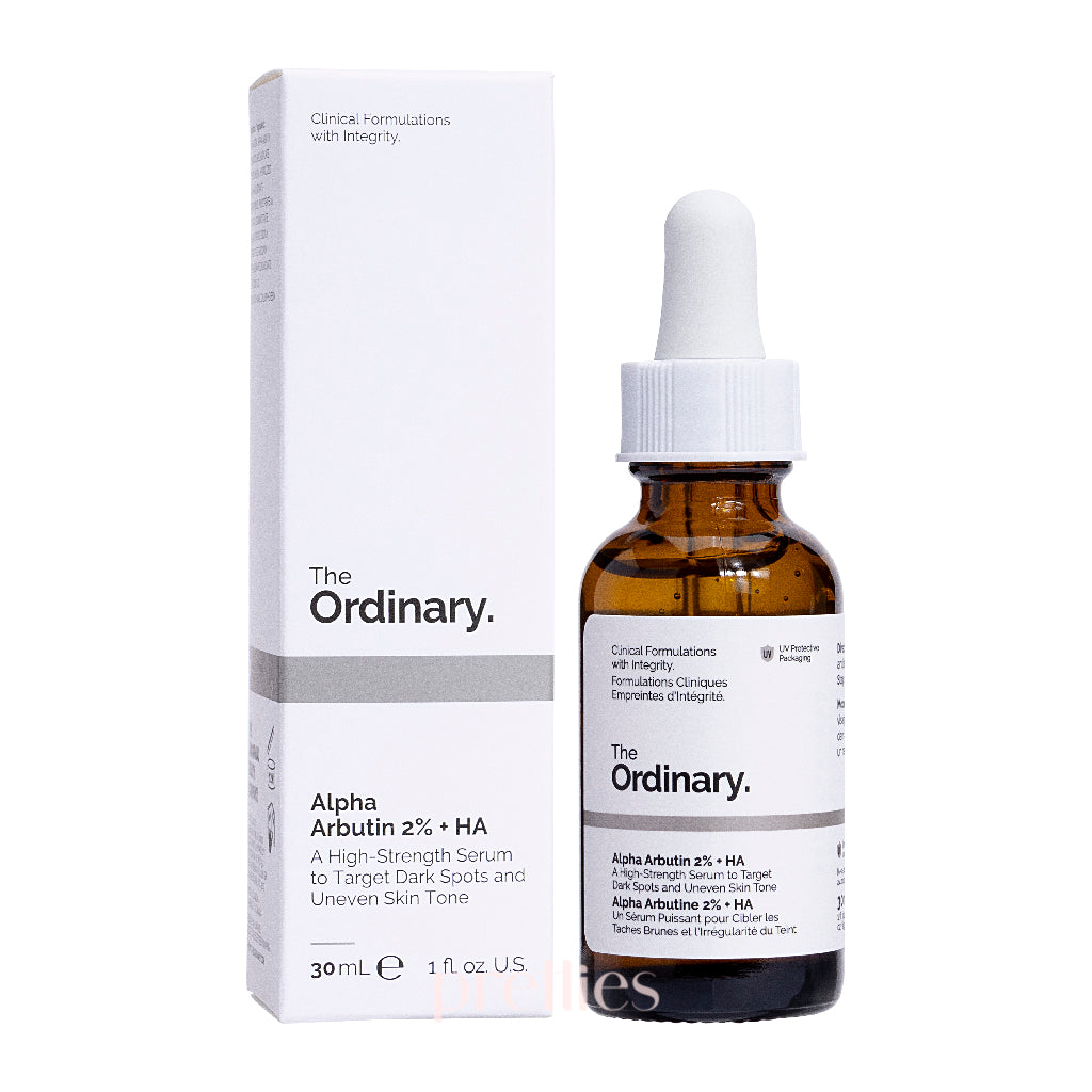 The Ordinary Alpha Arbutin 2% + Hyaluronic Acid 30ml Serum - Brightening & Hydrating Facial Treatment for Dark Spots & Hyperpigmentation - Perfect for Daily Skincare Routine & Nighttime Use