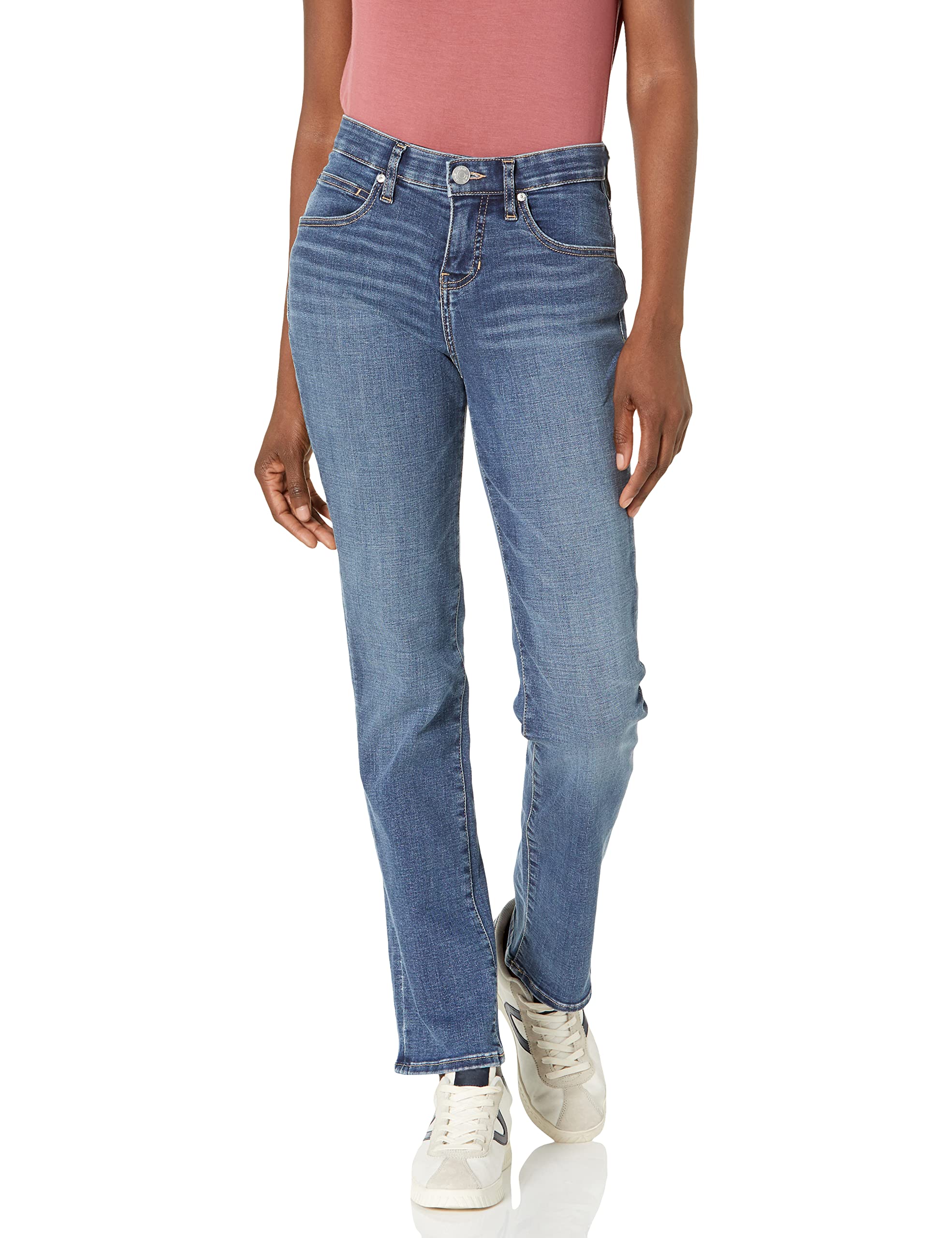 Jag Jeans Women's Ruby Mid Rise Straight Leg Jeans - Classic Comfort Stretch Denim Pants for Casual Wear & Everyday Style