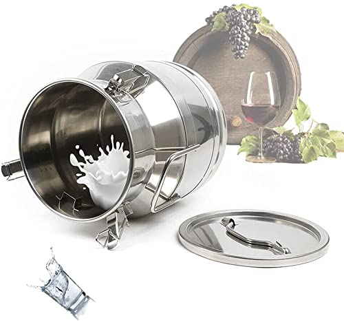 3.16 Gallon Stainless Steel Milk Can, Ice Bucket & Wine Chiller - Commercial Water Jug, Liquid Storage Pail & Fermentation Barrel - Multi-Purpose Kitchen Canister for Beverage Cooling, Brewing & Food Storage